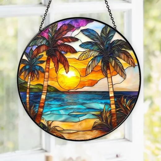 🔥🔥LAST DAY BIG SALE--Acrylic Beach Sunset Suncatcher Ornament