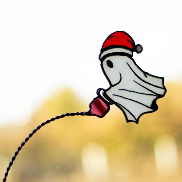 Handcrafted Ghost Watering Plant Art Stake