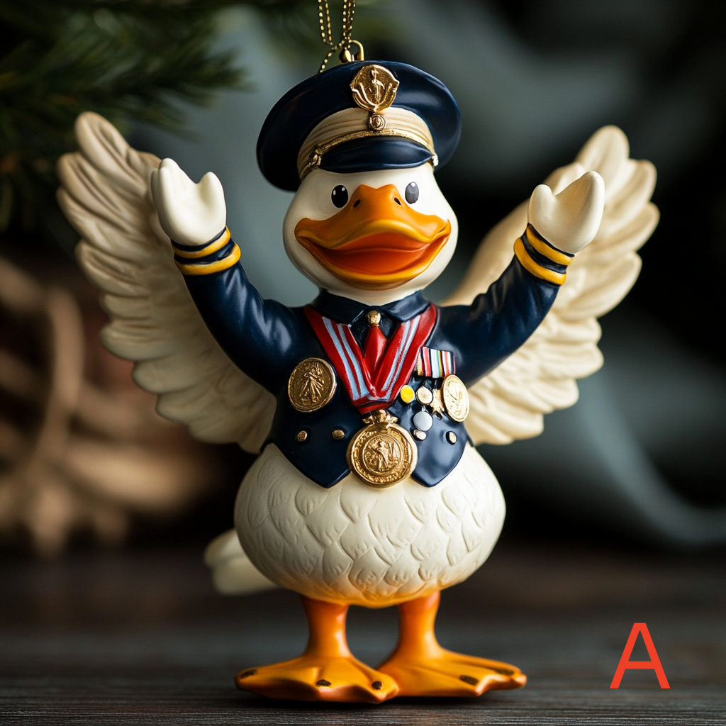 Soldier Duck Figurine