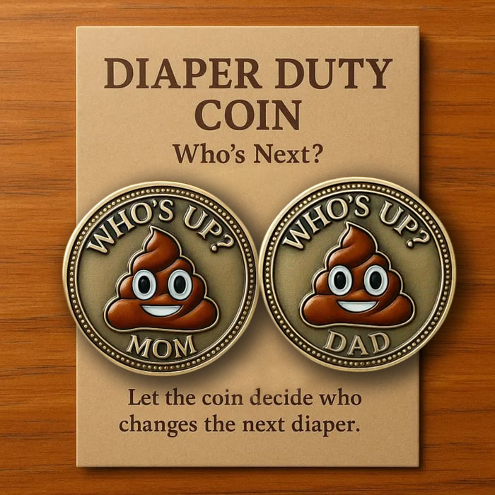 🔥Limited Sale 49% OFF!!Diaper Duty Coin – “Who's Up?”💩