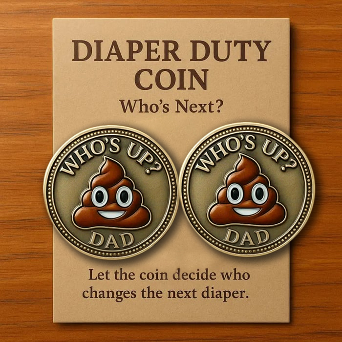 🎄Christmas Gift 50% Off--Diaper Duty Coin – “Who's Up?”💩