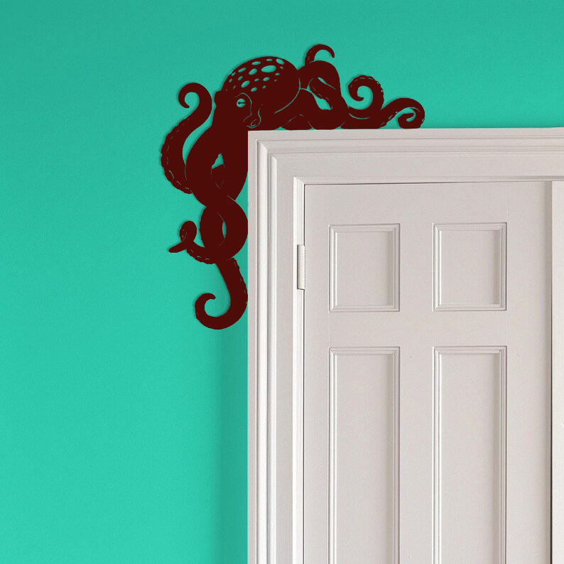 Metal Adorable Octopus Door Topper 
