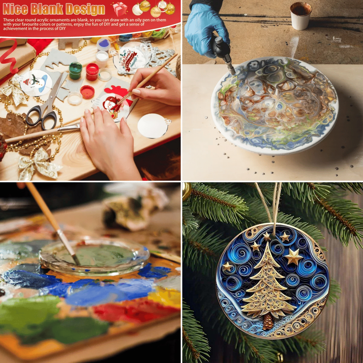 Flat Quilling Christmas Ornaments