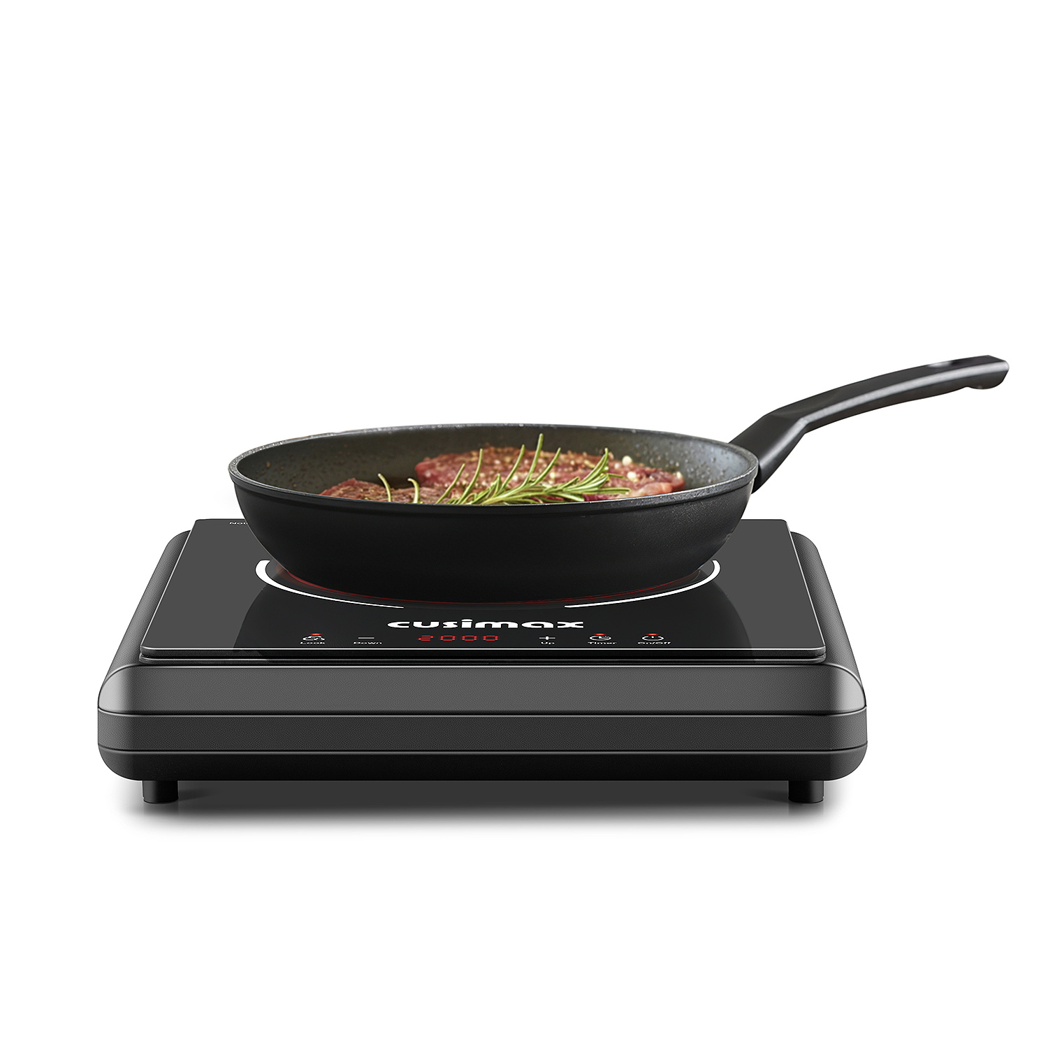 Cusimax Infrared 2000W Hot Plate – Portable Electric Stove with 9 Heat Settings, Ceramic Glass Surface, Sensor Touch, Safety Lock & Timer, Works with All Cookware(UK)