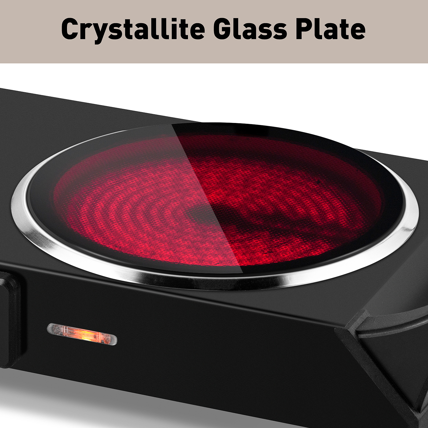 Cusimax 2100W Portable Ceramic Dual Hot Plate with Handle(UK)