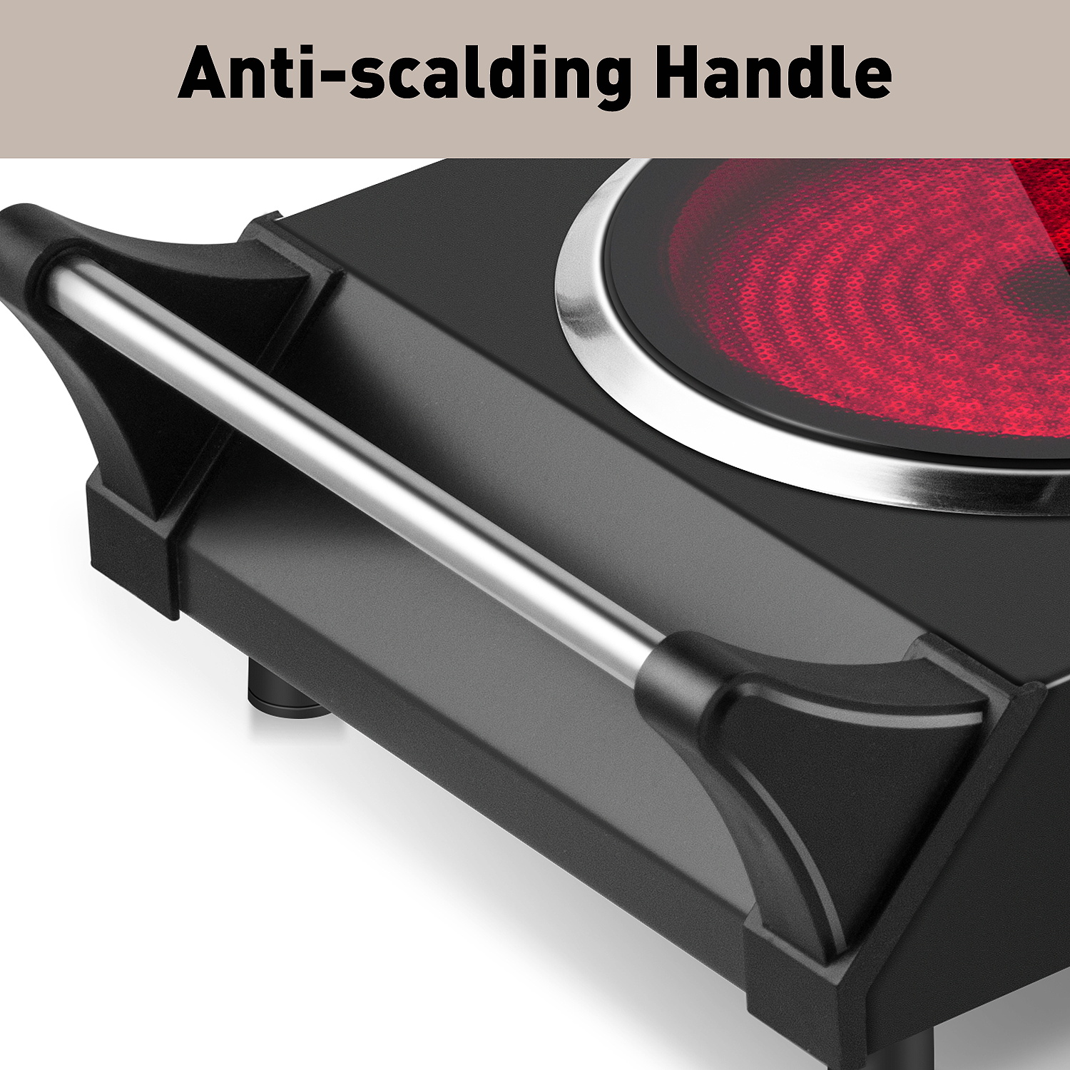 Cusimax 2100W Portable Ceramic Dual Hot Plate with Handle(UK)