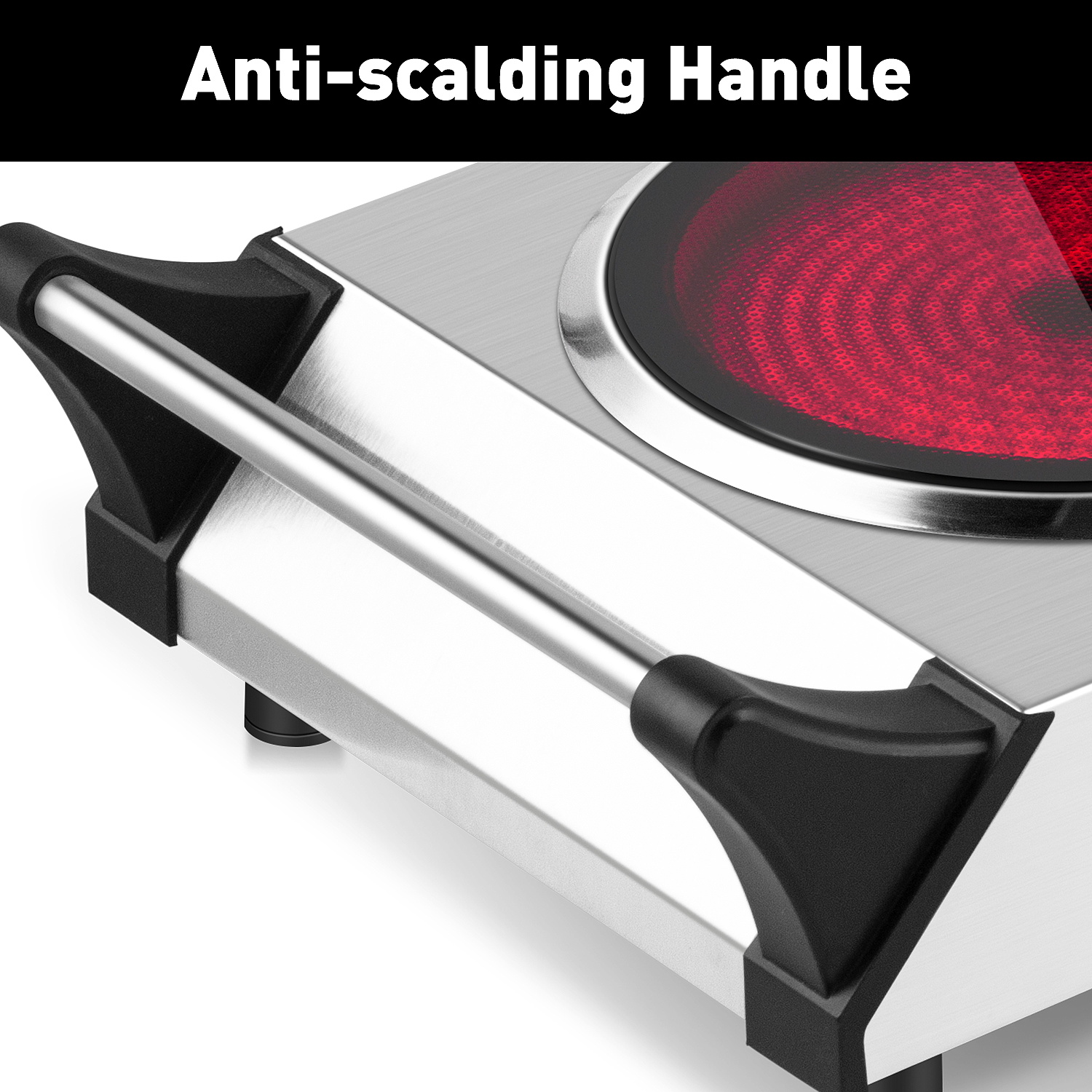 Cusimax 2100W Portable Ceramic Dual Hot Plate with Handle(UK)