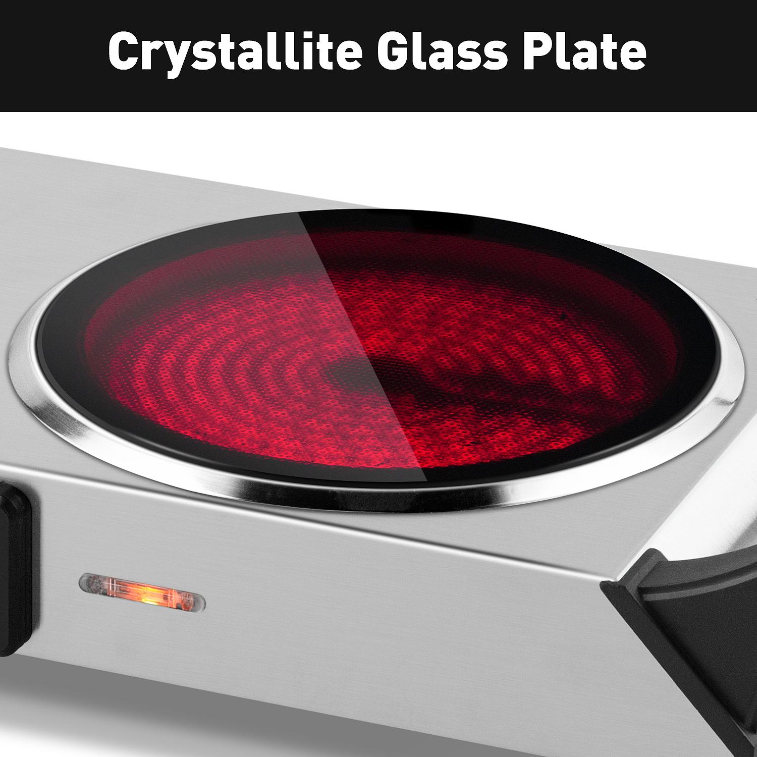 Cusimax 2100W Portable Ceramic Dual Hot Plate with Handle(UK)