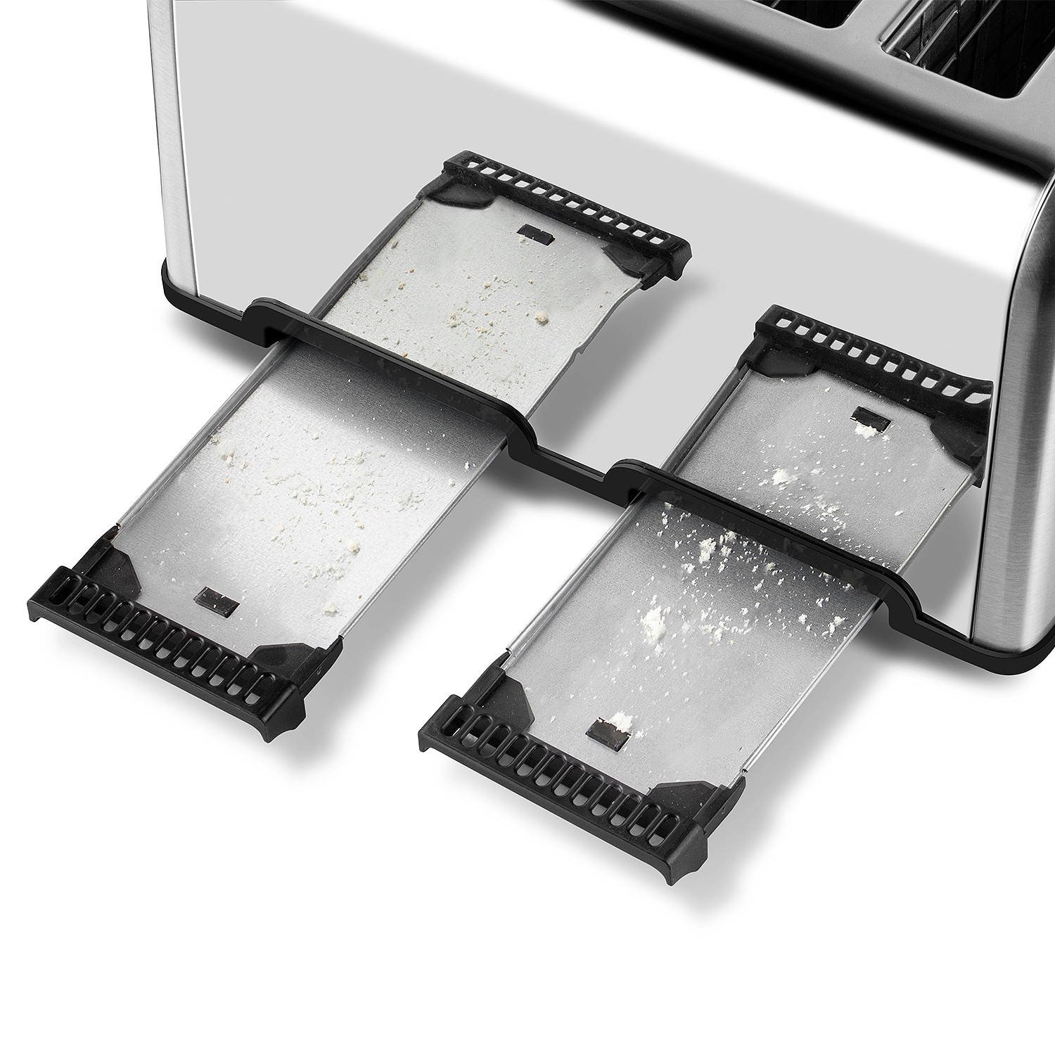 Cusimax Stainless Steel Toaster 4 Slice with Long Extra Wide Slots & Removable Crumb Tray,6 Browning Options,Bagel/Defrost/Cancle Functions,Easy To Clean