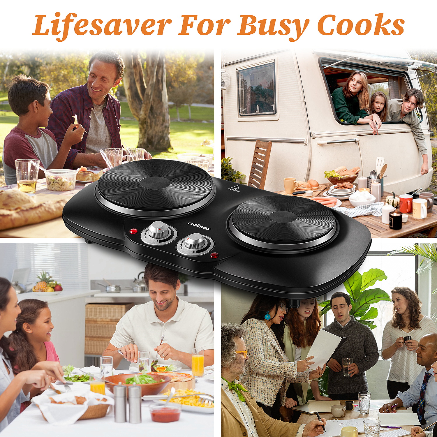 Cusimax 2500W Portable Double Hot Plate for Cooking(UK)
