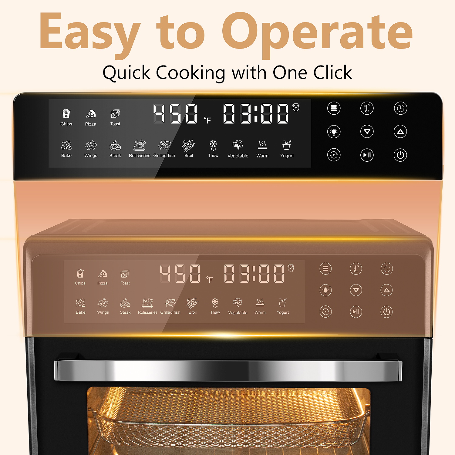 CUSIMAX 24QT Air Fryer Oven Combo, 13-in-1 Convection Toaster Oven with Rotisserie & Dehydrator, Large Countertop Oven with Touch Screen, 12 Accessories – Perfect for Baking, Roasting, Broiling (Black)