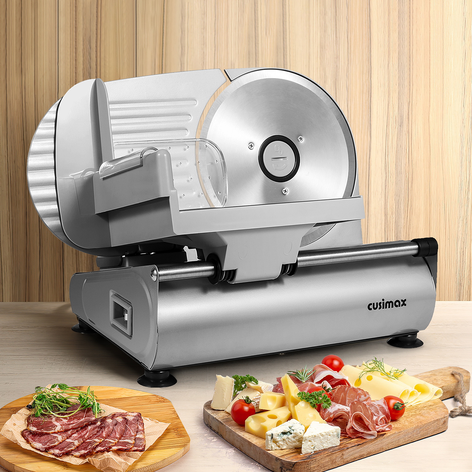 Cusimax 7.5 Inch Sliver Electric Food Slicer(Two Blade)