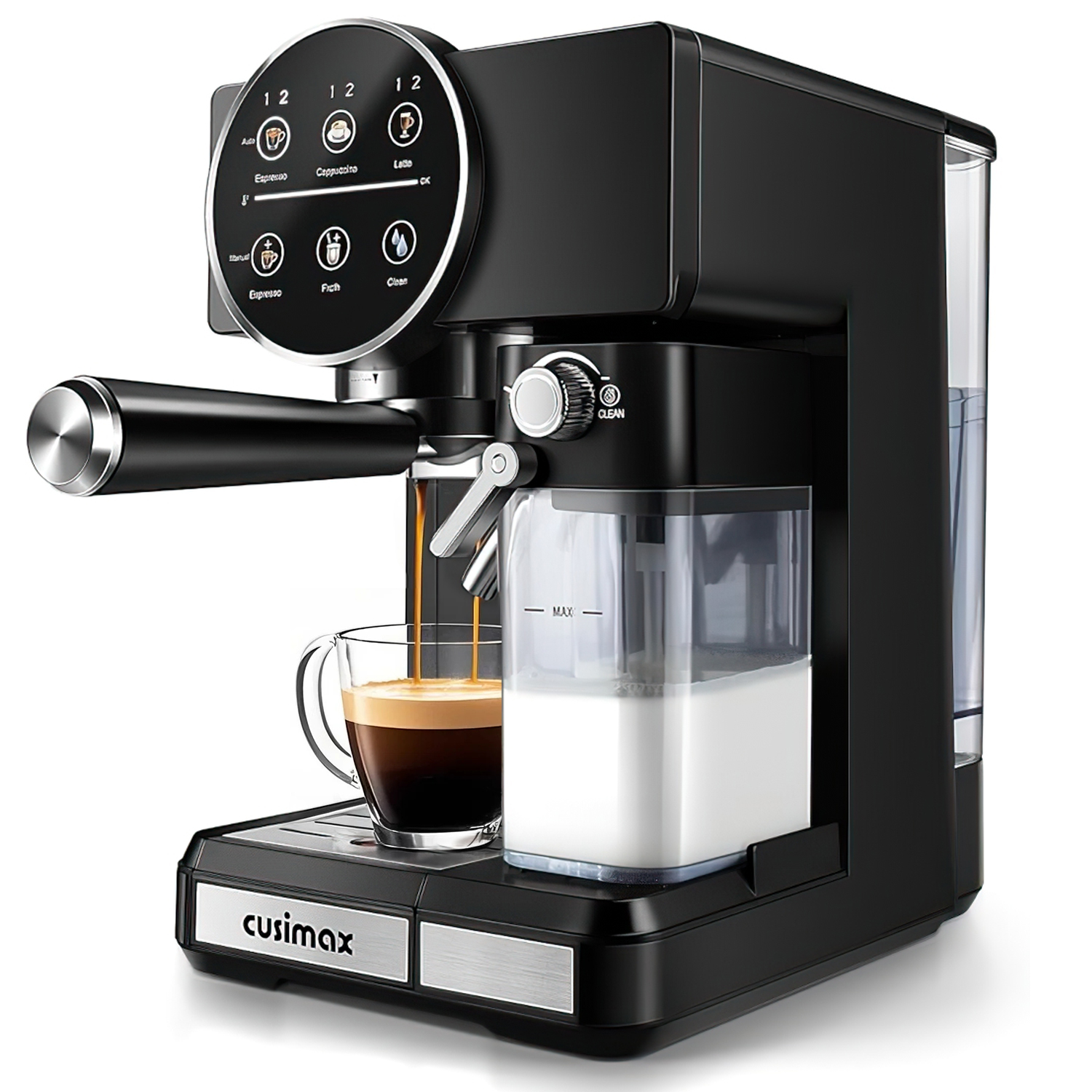 CUSIMAX Professional Espresso Machine for Home Barista – 20 Bar Pressure, Milk Frother, Compact Design – Café Quality Espresso, Latte & Cappuccino Maker (15 Bar US Standard) 