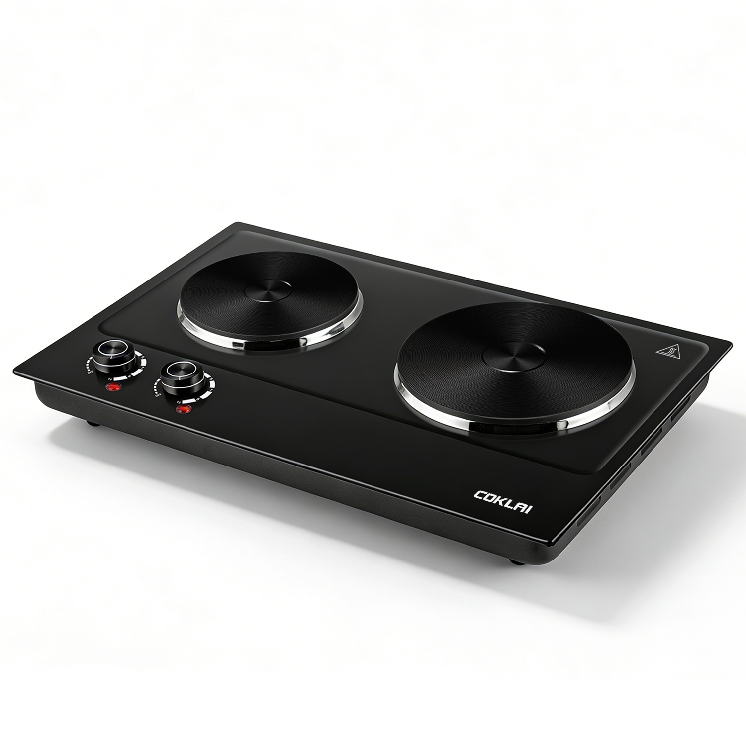 SP Coklai 1800W Portable Double Burner Hot Plate, Stainless Steel Countertop Electric Cooktop, Easy-to-Clean Silver Design, 2026 Version 24-month warranty