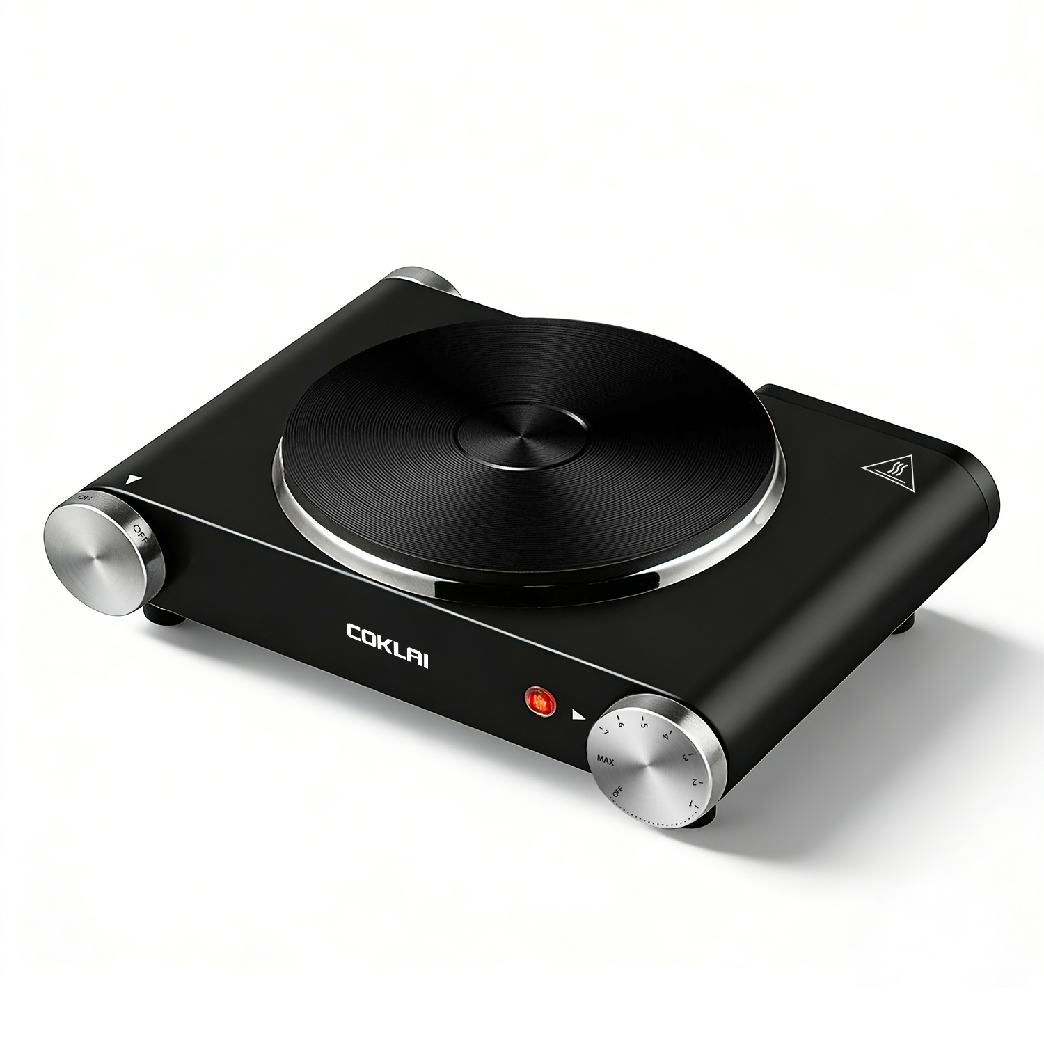SP Coklai 1500W Electric Hot Plate for Cooking Portable Single Burner Heat-up in Seconds Adjustable Temperature Control Stainless Steel Black, 2026 Version