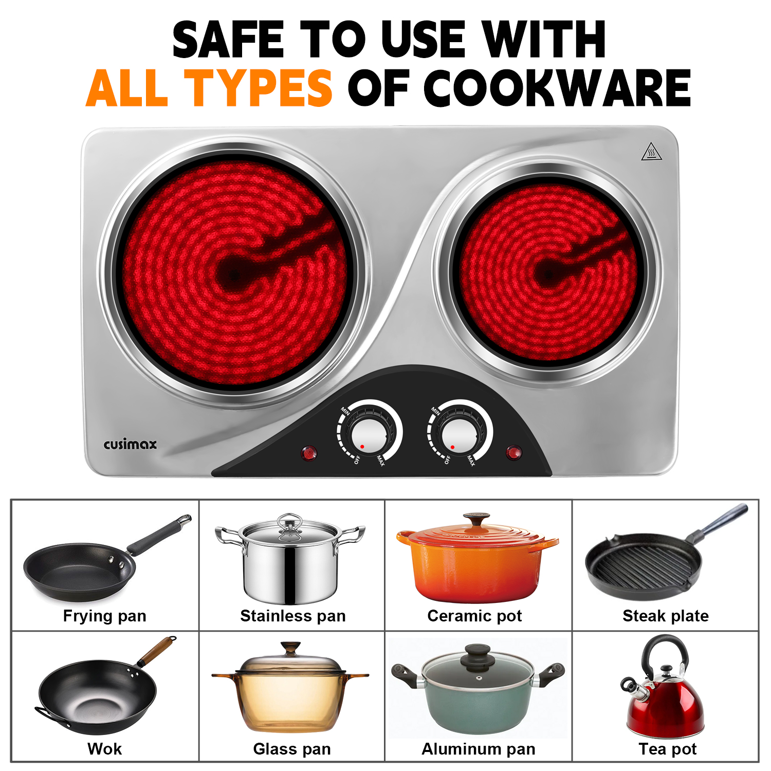 Cusimax 2100W Ceramic Dual Dial Hot plate(FR)