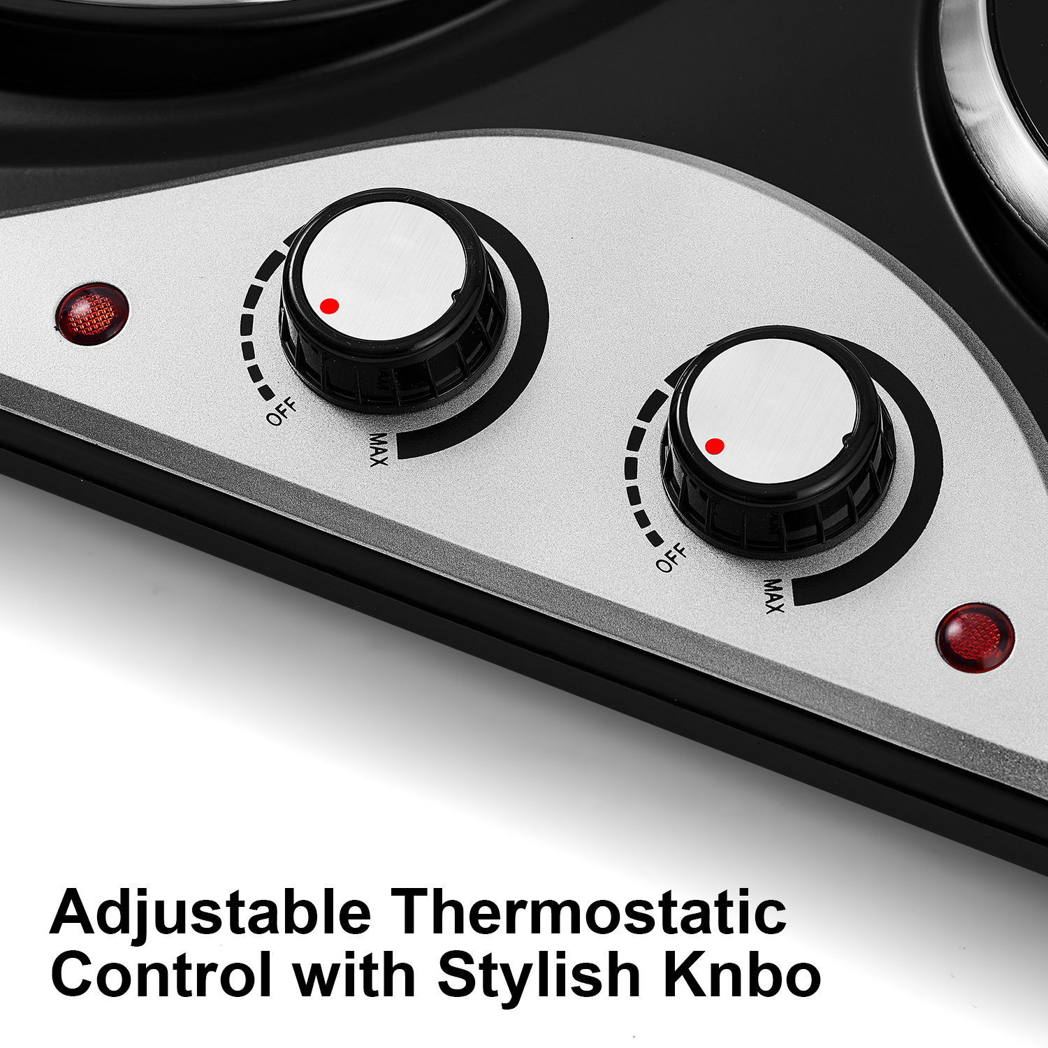 Cusimax Hot Plate, 2100W Double Burners, Infrared Burners Electric Ceramic Hot Plate Cooktop for Cooking, Portable Countertop Cooktop Glass Heating Plate, Heat-Up in Seconds, Compatible for All Cookwares(UK)