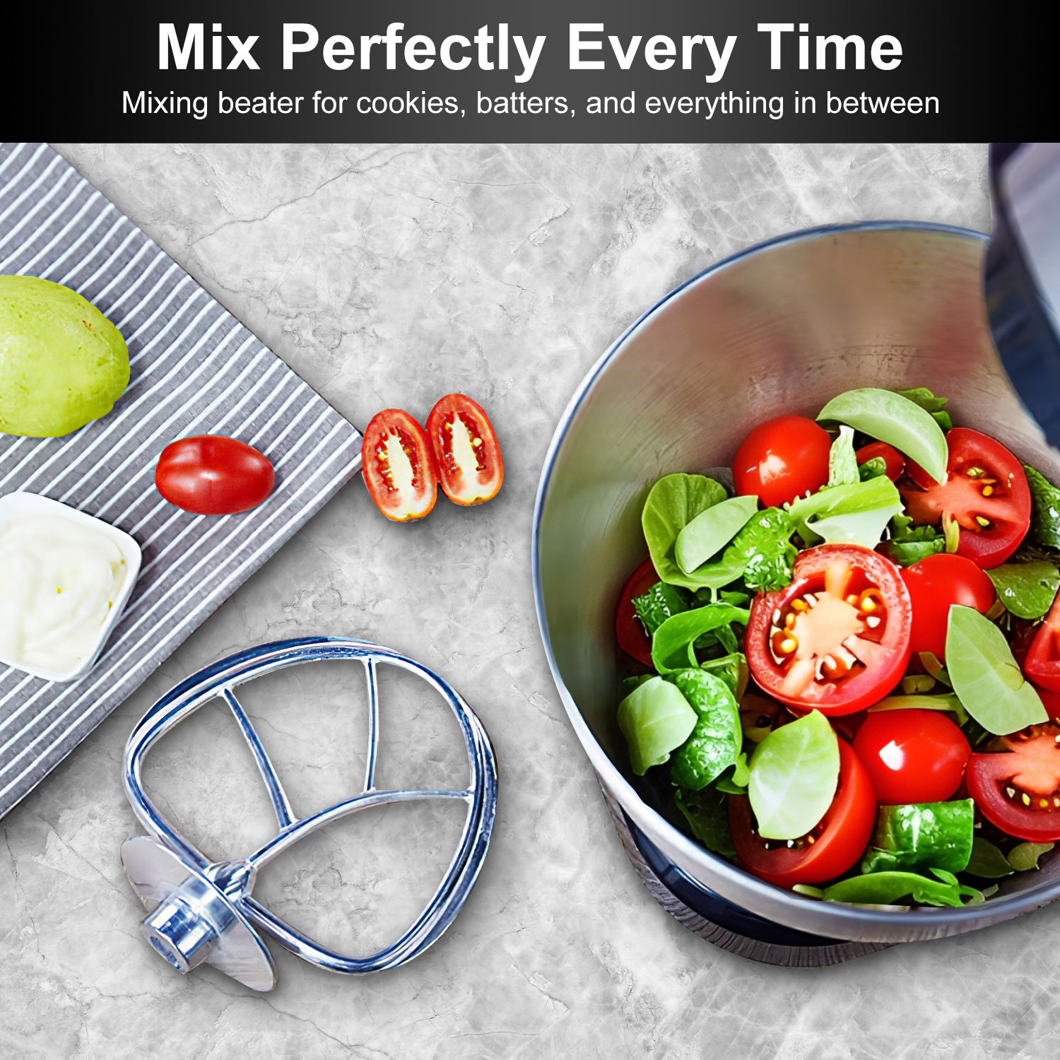 Cusimax Tilt head Stand Mixer,5QT Electric Food Mixer with Stainless Steel Bowl,Dough Hook, Mixing Beater and Whisk, Splash Guard,Great For Daily Use