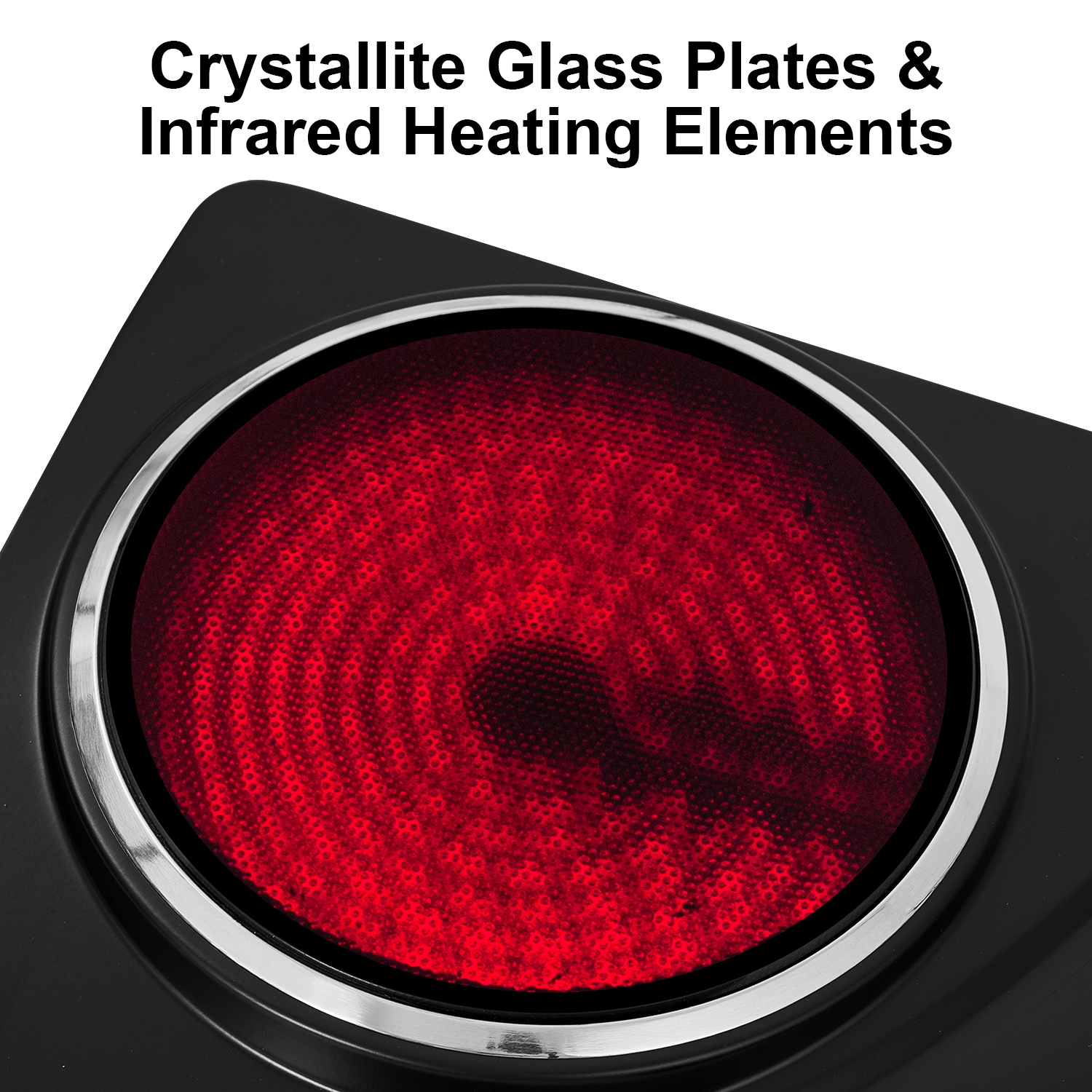 Cusimax Hot Plate, 2100W Double Burners, Infrared Burners Electric Ceramic Hot Plate Cooktop for Cooking, Portable Countertop Cooktop Glass Heating Plate, Heat-Up in Seconds, Compatible for All Cookwares(UK)