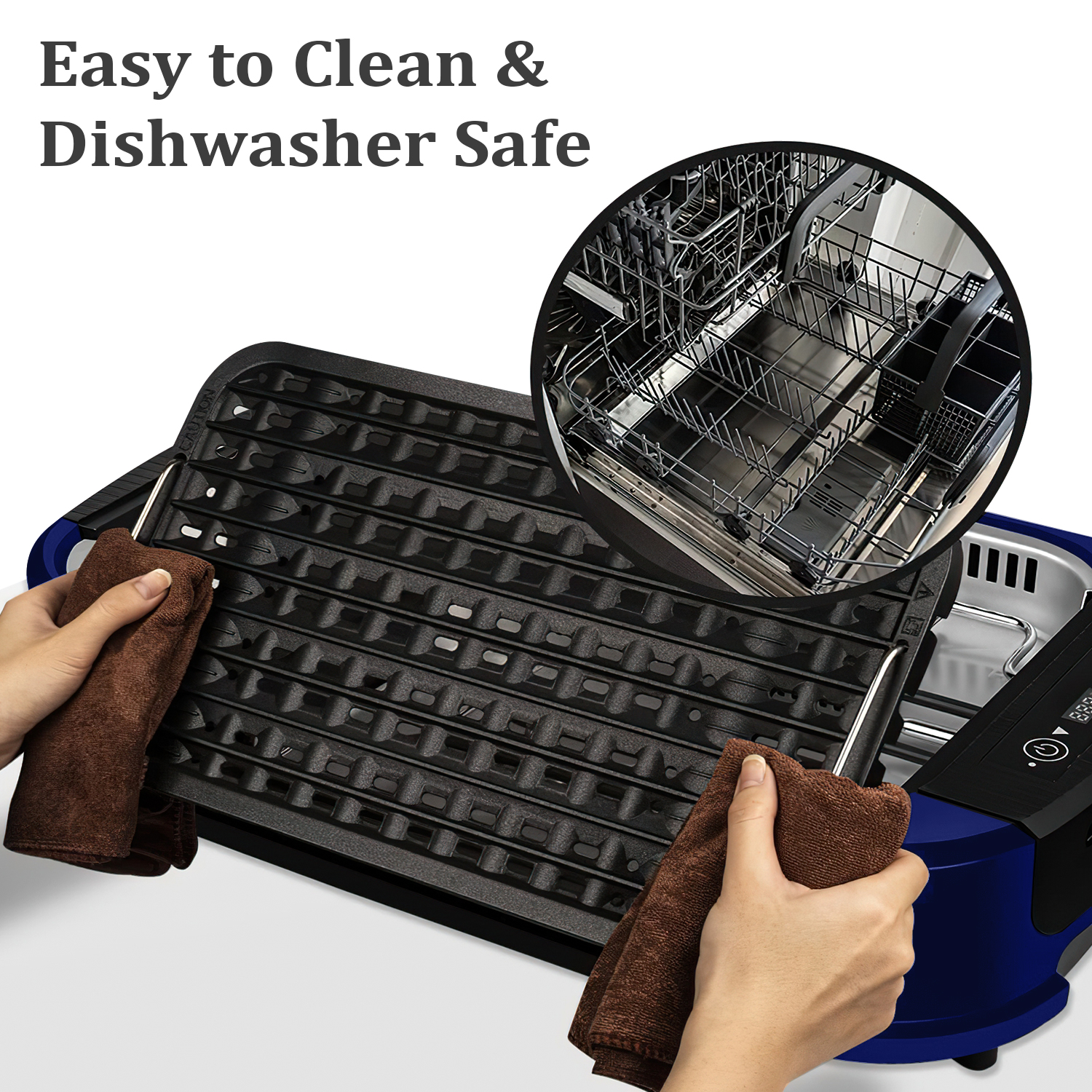 Cusimax Blue Electric Portable Indoor Smokeless Grill(IT)