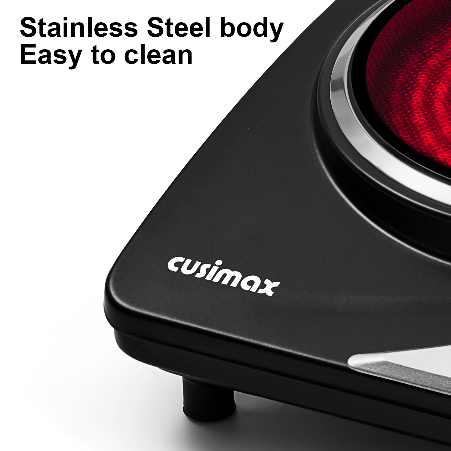 Cusimax Hot Plate, 2100W Double Burners, Infrared Burners Electric Ceramic Hot Plate Cooktop for Cooking, Portable Countertop Cooktop Glass Heating Plate, Heat-Up in Seconds, Compatible for All Cookwares(UK)