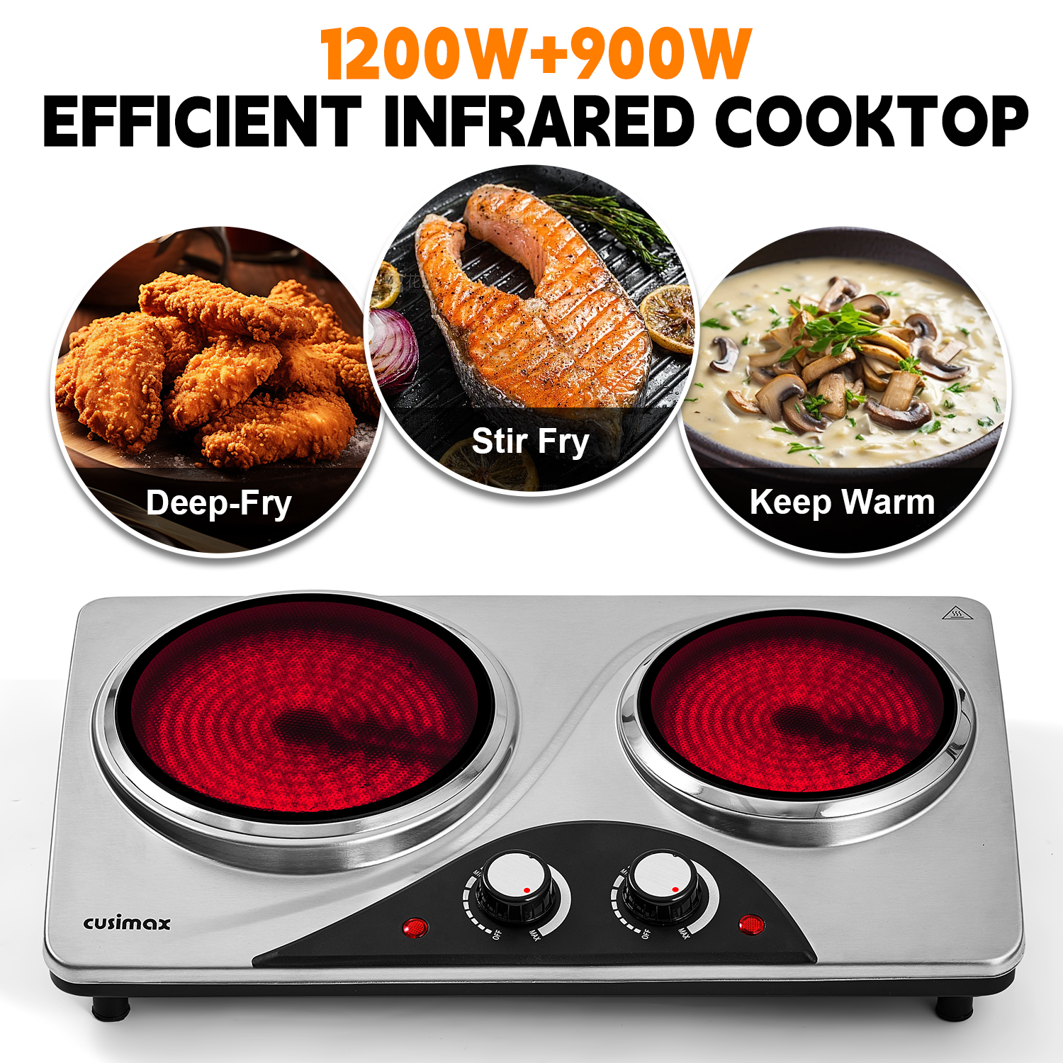 Cusimax 2100W Ceramic Dual Dial Hot plate(FR)