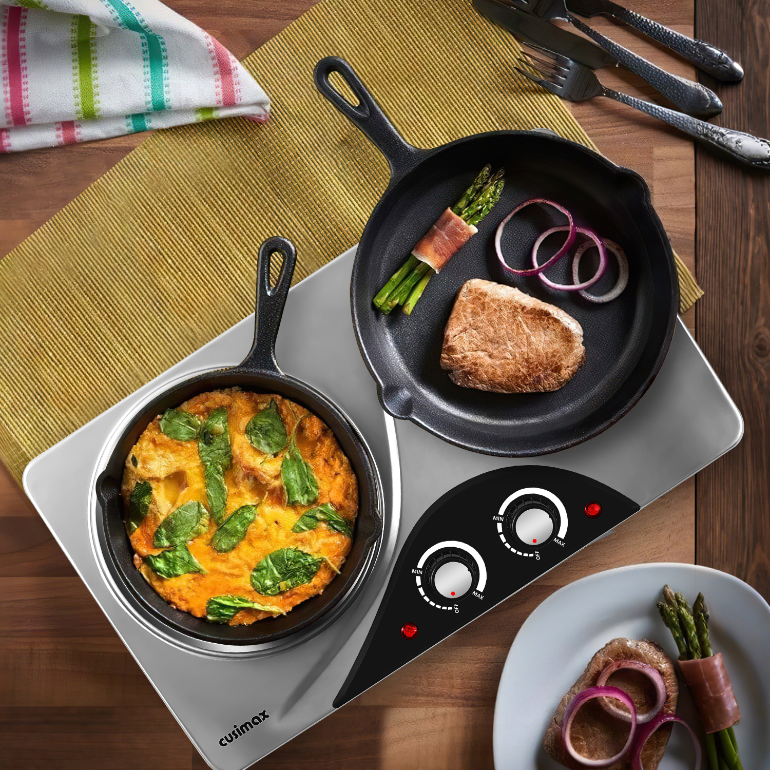 Cusimax 2100W Ceramic Dual Dial Hot plate(FR)