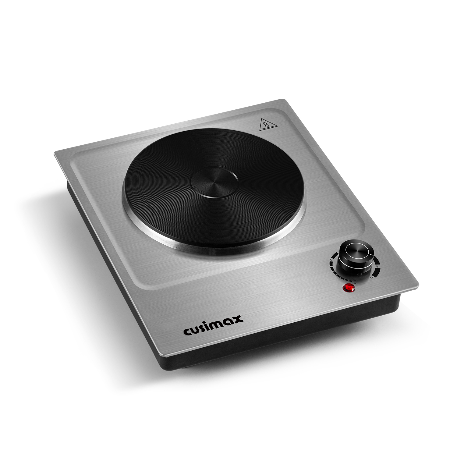 Cusimax 1500W Electric Hot Plate For Cooking,Portable Countertop Burner,Easy To Clean,11 Power Levels,Works With All Types Of Cookware,Stainlee Steel,Silver