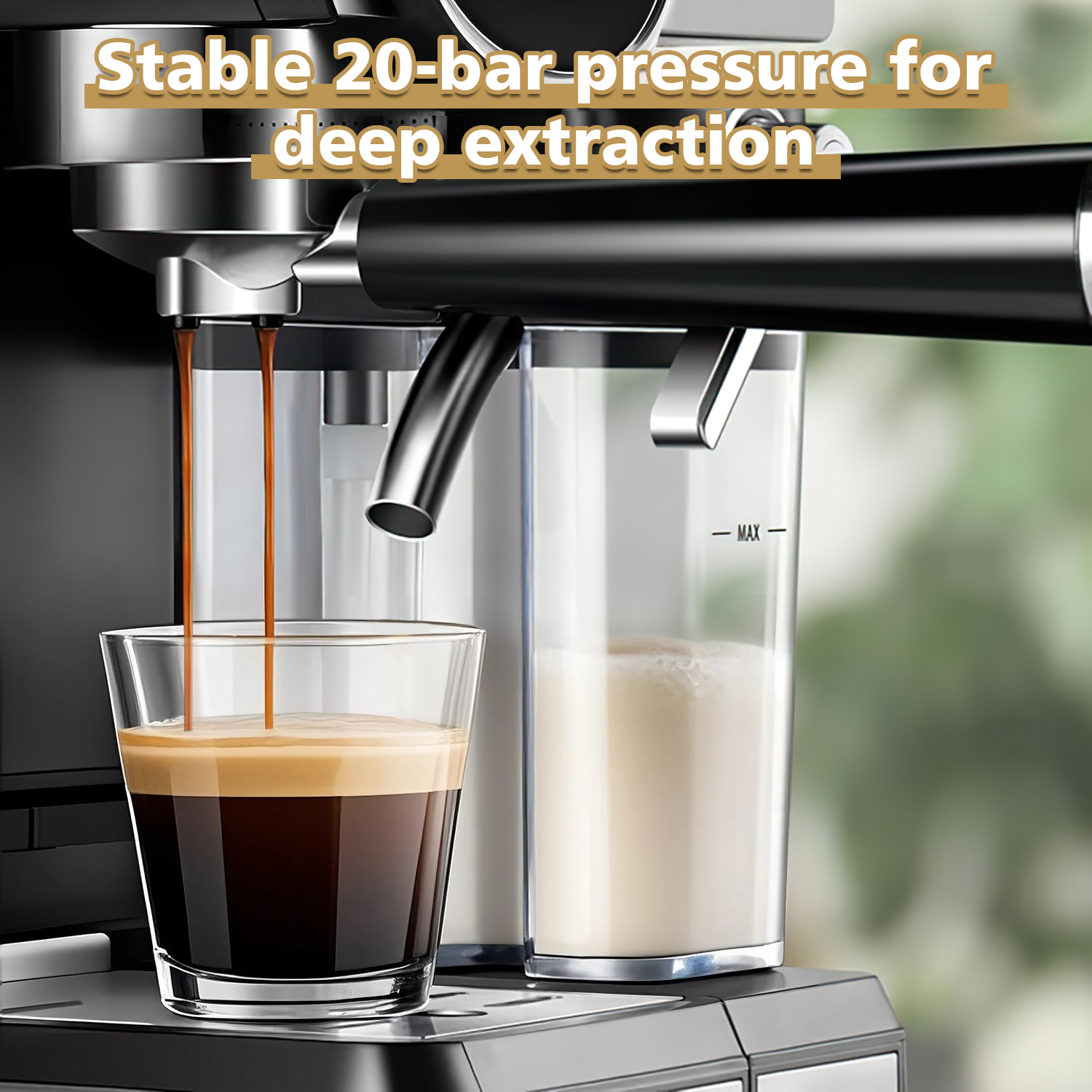 CUSIMAX Professional Espresso Machine for Home Barista – 20 Bar Pressure, Milk Frother, Compact Design – Café Quality Espresso, Latte & Cappuccino Maker (15 Bar US Standard) 
