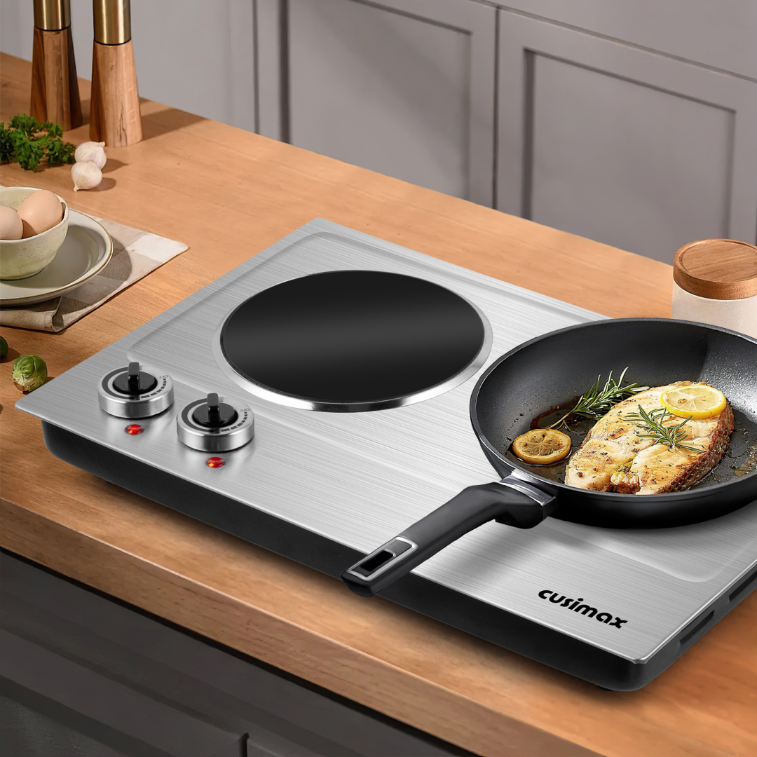 Cusimax 1800W Infrared Ceramic Electric Hot Plate for Cooking, Portabl