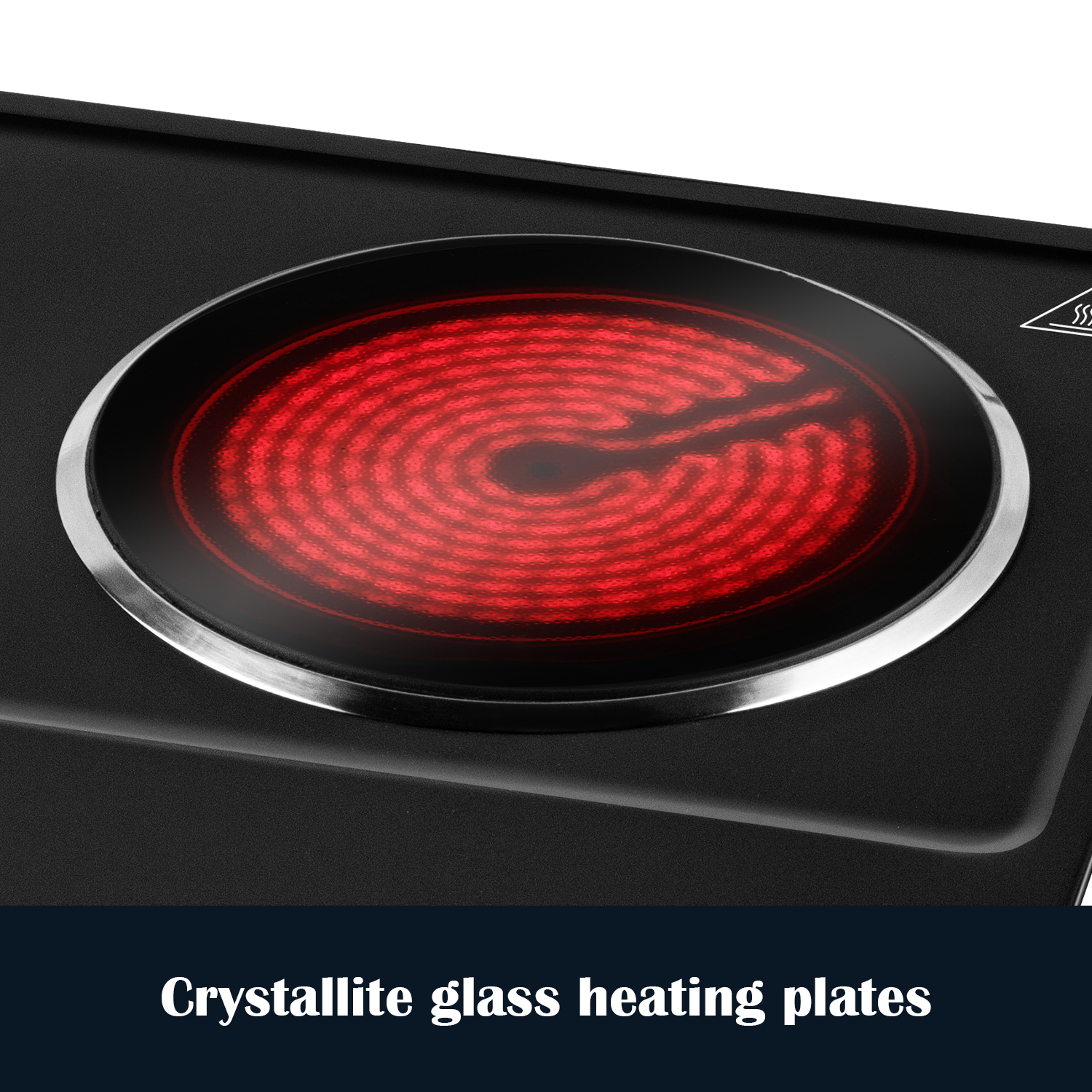 Cusimax 2400W Dual Burner - Portable Infrared Electric Hot Plate, Fast Heating Ceramic Cooktop with Dual Temperature Control, Compact Design for Versatile Cooking, Sleek Black Finish (UK)