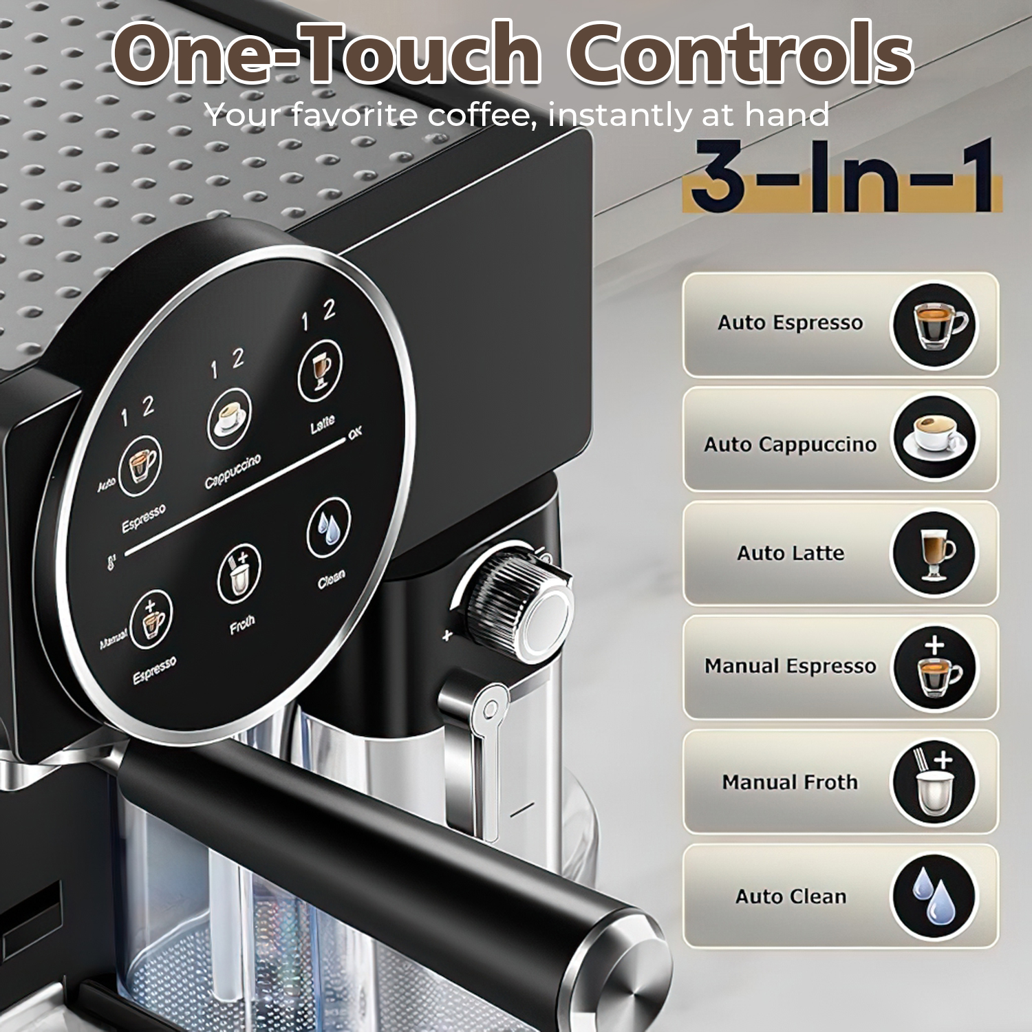 CUSIMAX Professional Espresso Machine for Home Barista – 20 Bar Pressure, Milk Frother, Compact Design – Café Quality Espresso, Latte & Cappuccino Maker (15 Bar US Standard) 