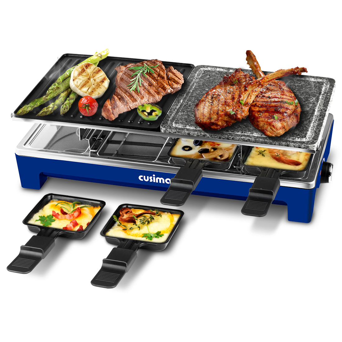 8 Persons Raclette Grill with Stone Plate - China Raclette Grill