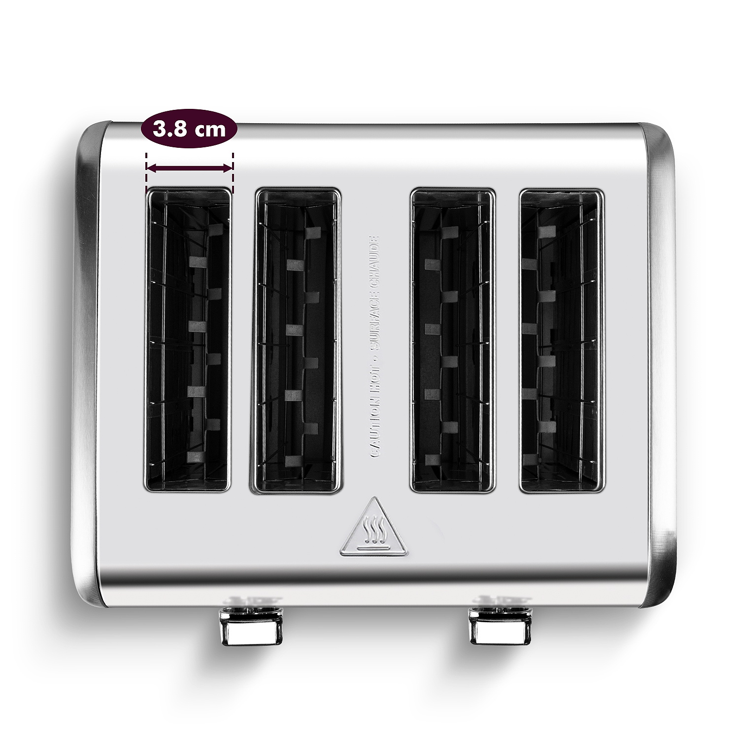 Cusimax Stainless Steel Toaster 4 Slice with Long Extra Wide Slots & Removable Crumb Tray,6 Browning Options,Bagel/Defrost/Cancle Functions,Easy To Clean