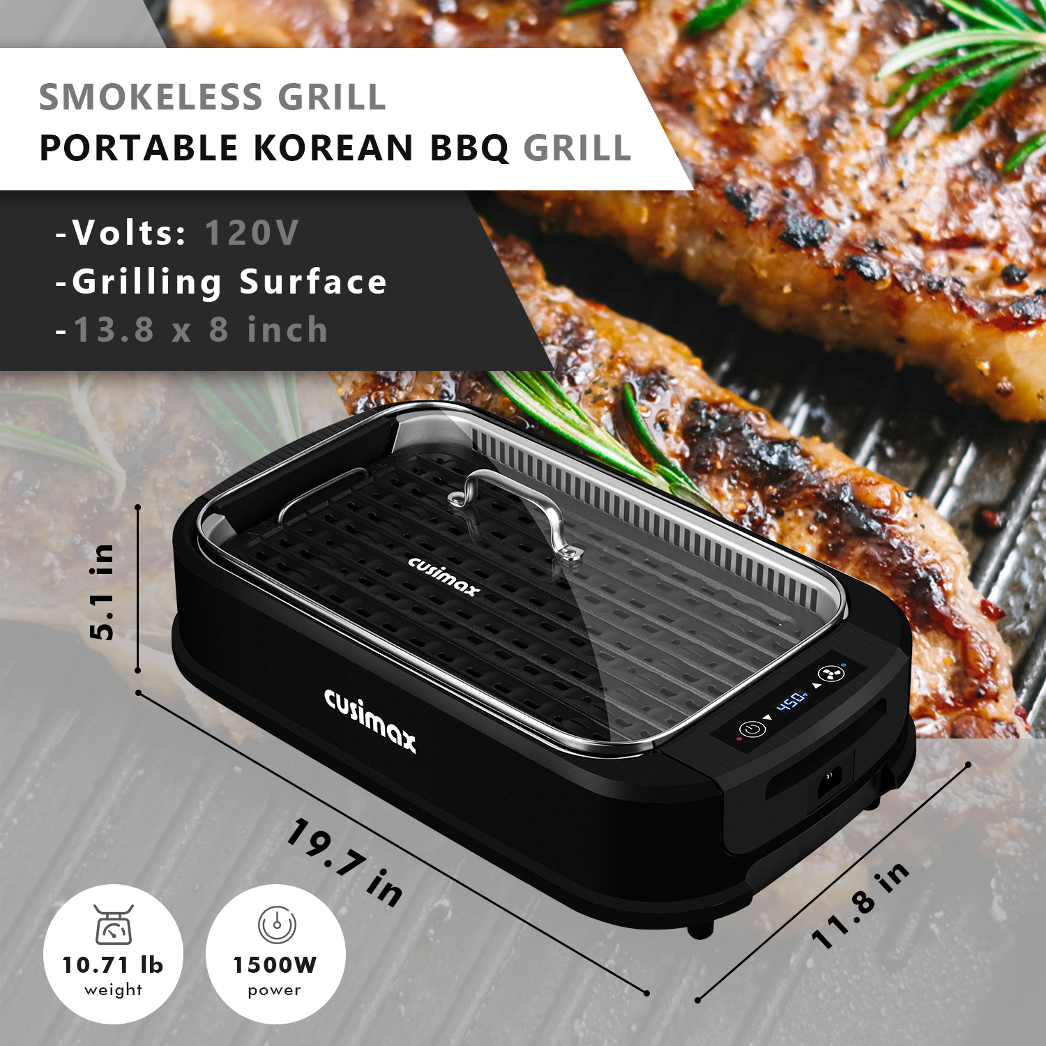 electric grill portable smokeless grill