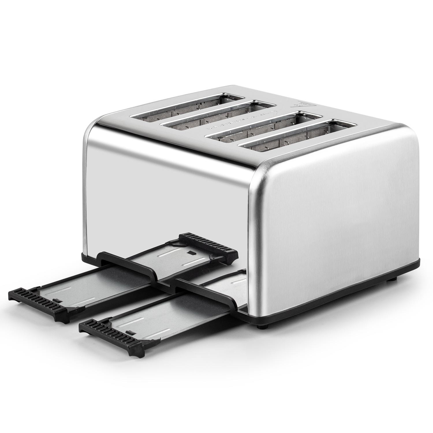 Cusimax 4 Slice Toaster, Stainless Steel Toaster with Ultra-Clear LED Display & Extra Wide Slots, Dual Control Panels of 6 Shade Settings, Cancel/Bagel/Defrost Function, Removable Crumb Trays