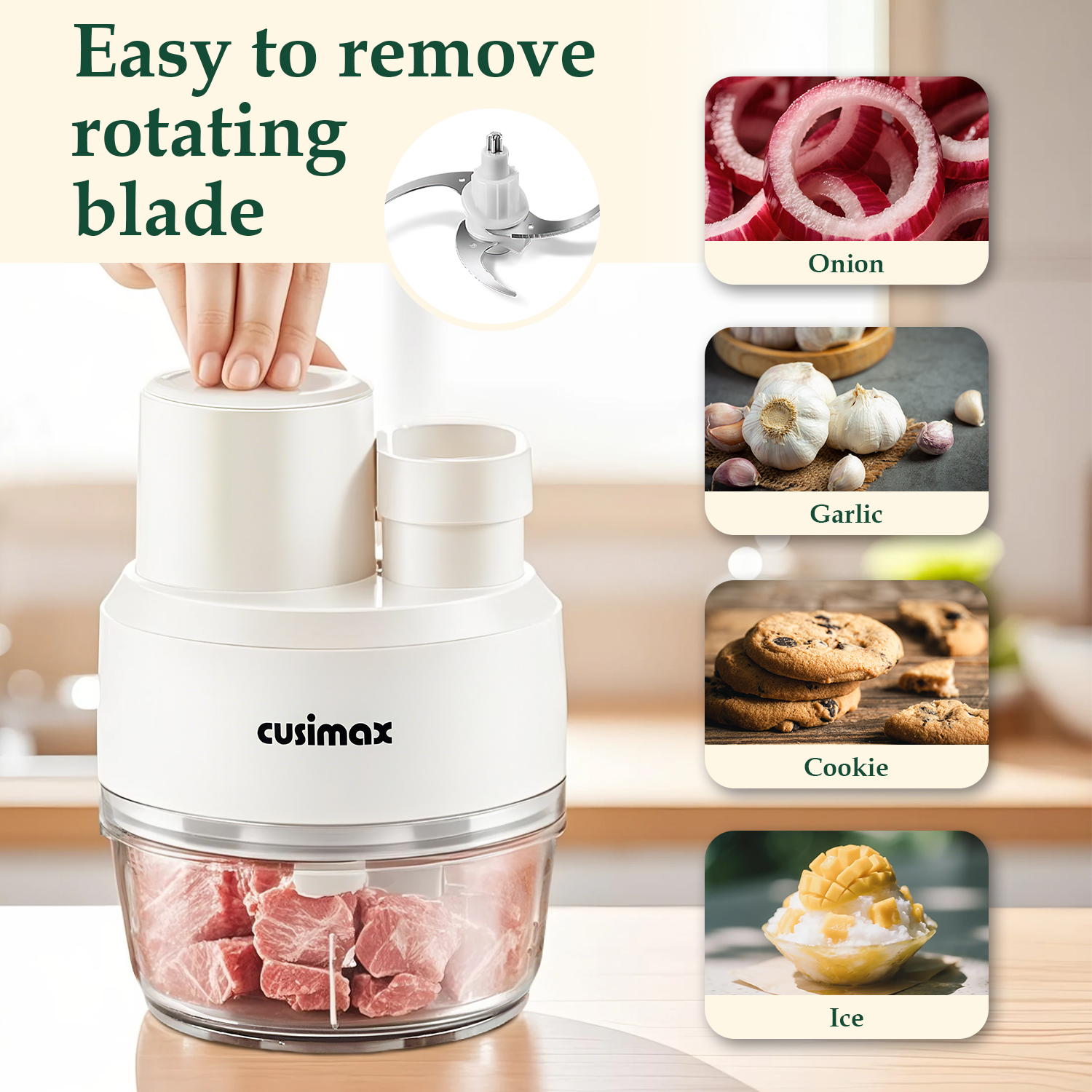 Cusimax Electric Salad Shooter, 230w 2-Speed Control Electric Slicer for Home,Food Processor Easy to Cheese, Vegetable, Meat and Nut,Food Bowl