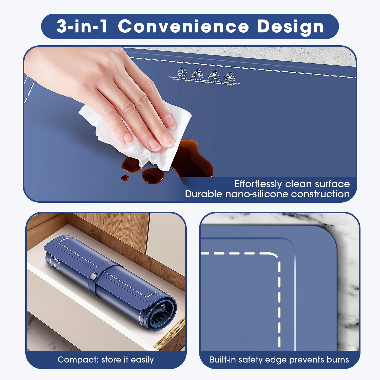 CUSIMAX 6-Temperature Foldable Electric Food Warming Mat - Auto Shut-Off, Rollable Design, Perfect for Parties, Gatherings & Everyday Use