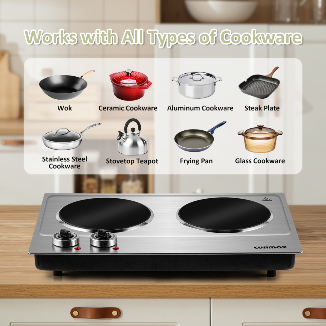 Cusimax 1800W Infrared Ceramic Electric Hot Plate for Cooking, Portabl