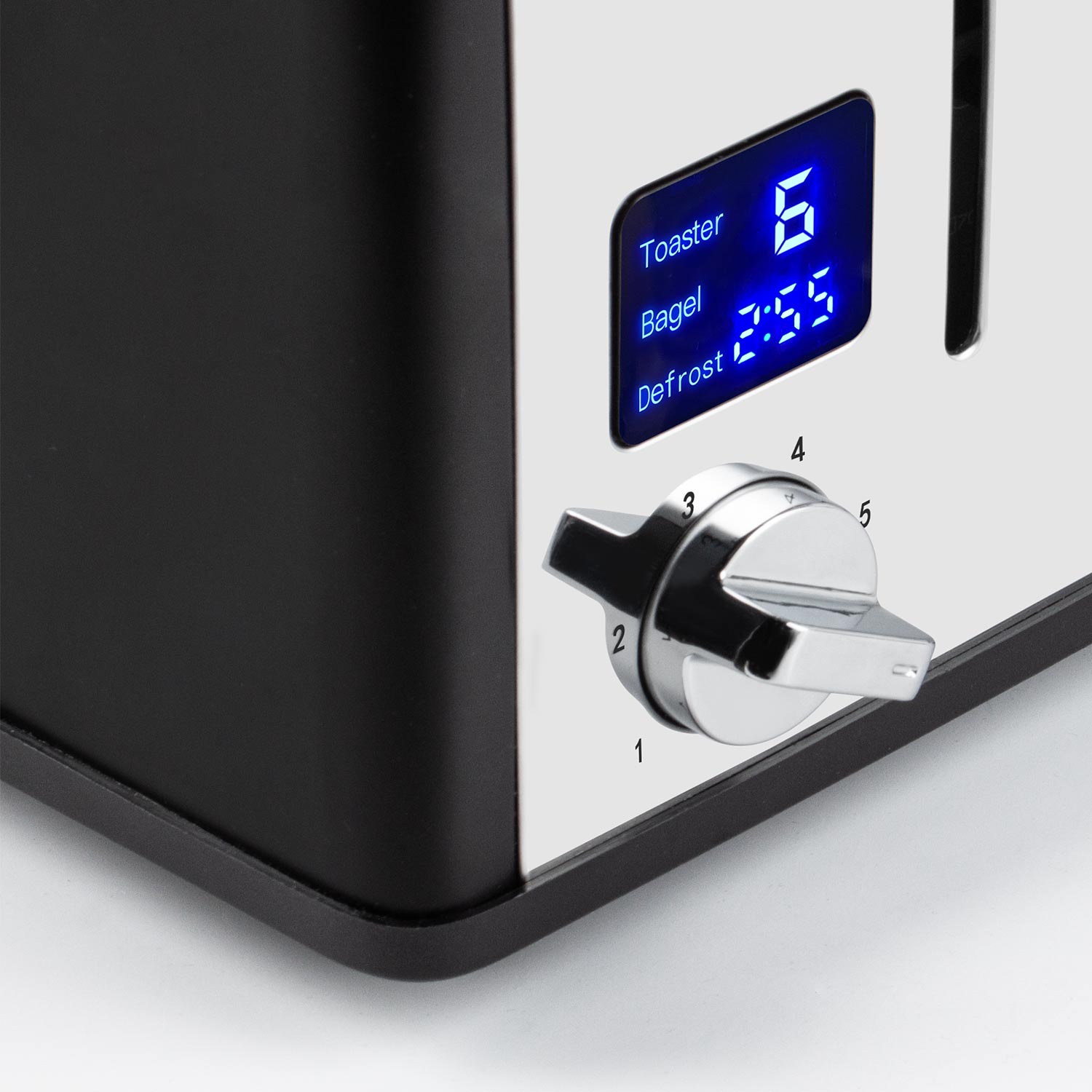 Cusimax 4 Slice Toaster, Stainless Steel Toaster with Ultra-Clear LED Display & Extra Wide Slots, Dual Control Panels of 6 Shade Settings, Cancel/Bagel/Defrost Function, Removable Crumb Trays(UK)