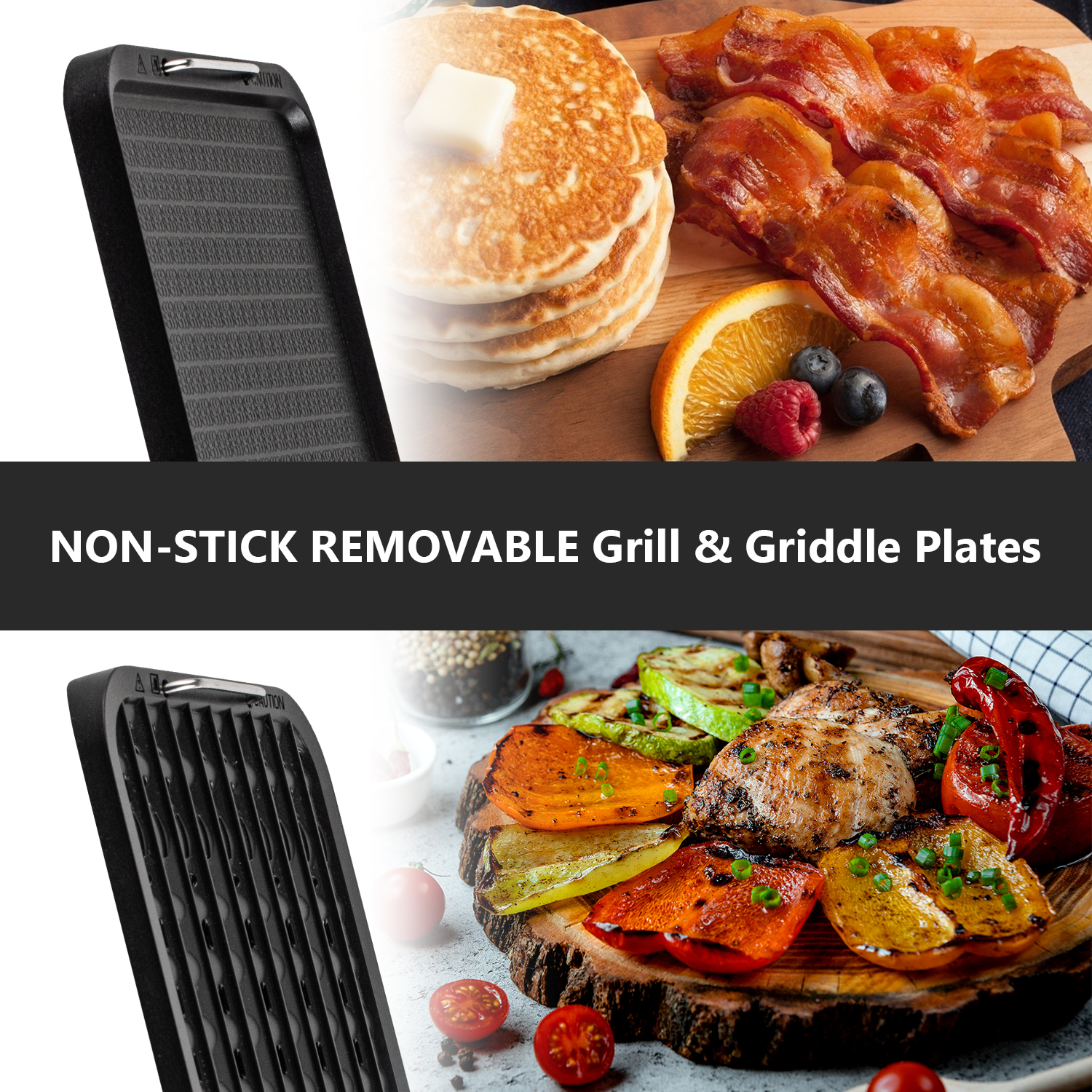 Cusimax Smokeless Electric Grill with Turbo Smoke Extractor, Portable Grill with 2 Non-Stick Grill Plates, Stainless Steel Indoor Grill for Home and BBQ Parties