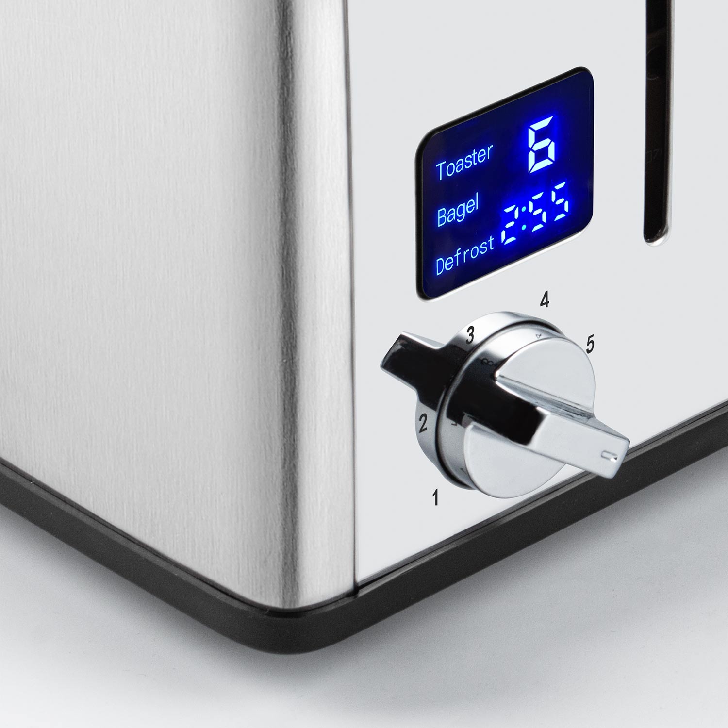 Cusimax 4 Slice Toaster, Stainless Steel Toaster with Ultra-Clear LED Display & Extra Wide Slots, Dual Control Panels of 6 Shade Settings, Cancel/Bagel/Defrost Function, Removable Crumb Trays(DE/FR/IT/ES)