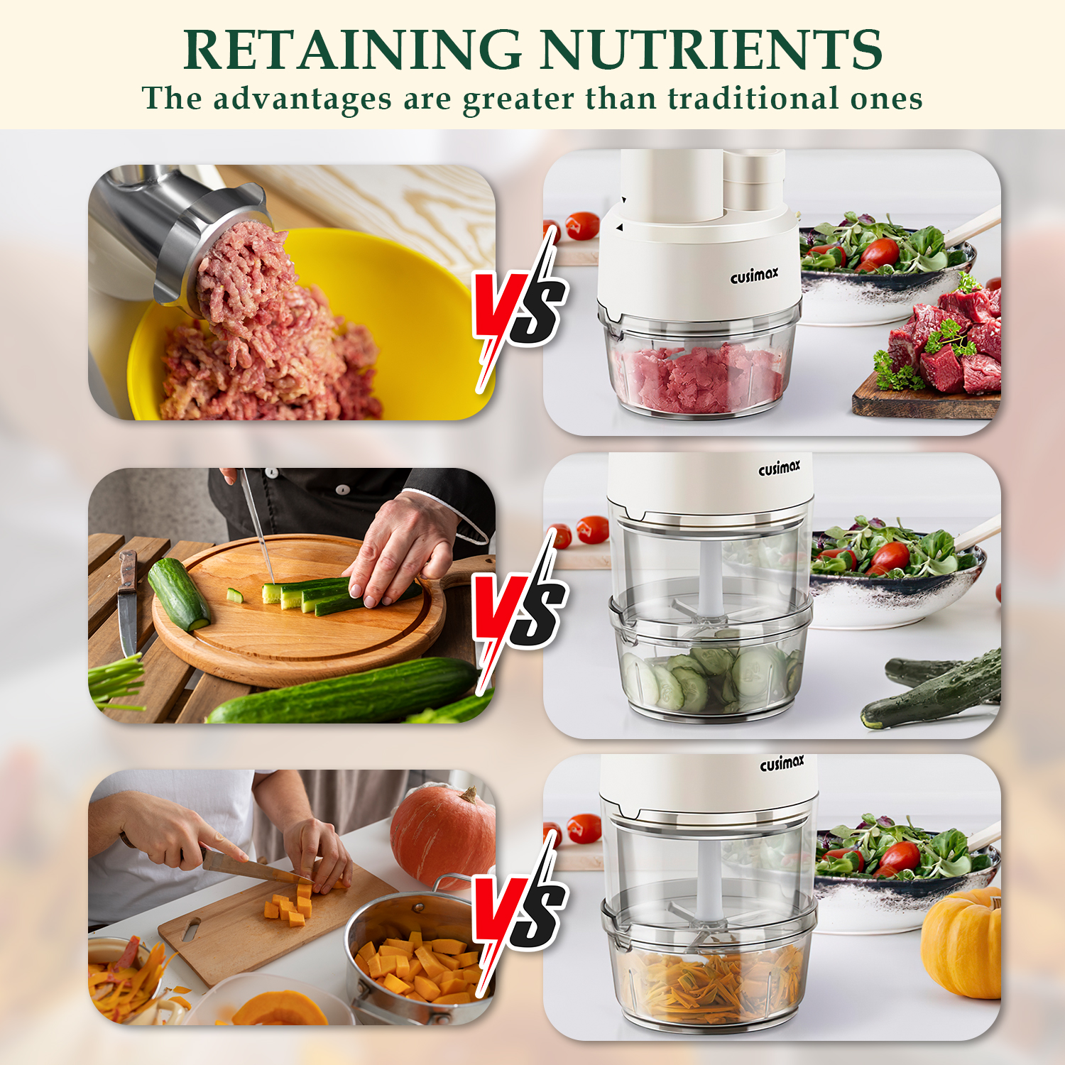 Cusimax Electric Salad Shooter, 230w 2-Speed Control Electric Slicer for Home,Food Processor Easy to Cheese, Vegetable, Meat and Nut,Food Bowl