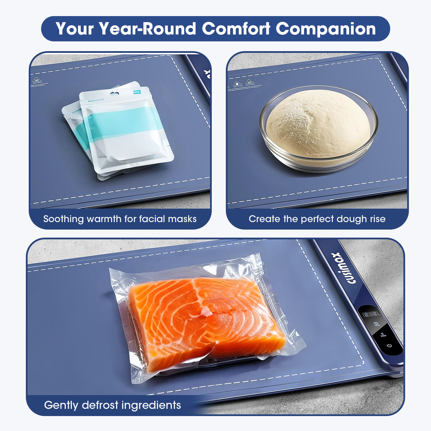 CUSIMAX 6-Temperature Foldable Electric Food Warming Mat - Auto Shut-Off, Rollable Design, Perfect for Parties, Gatherings & Everyday Use