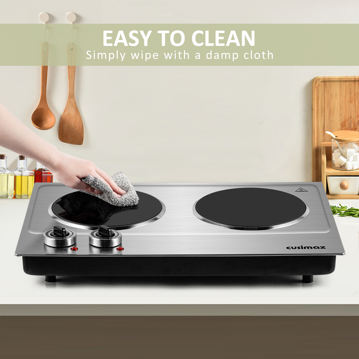 Cusimax 1800W Infrared Ceramic Electric Hot Plate for Cooking, Portabl