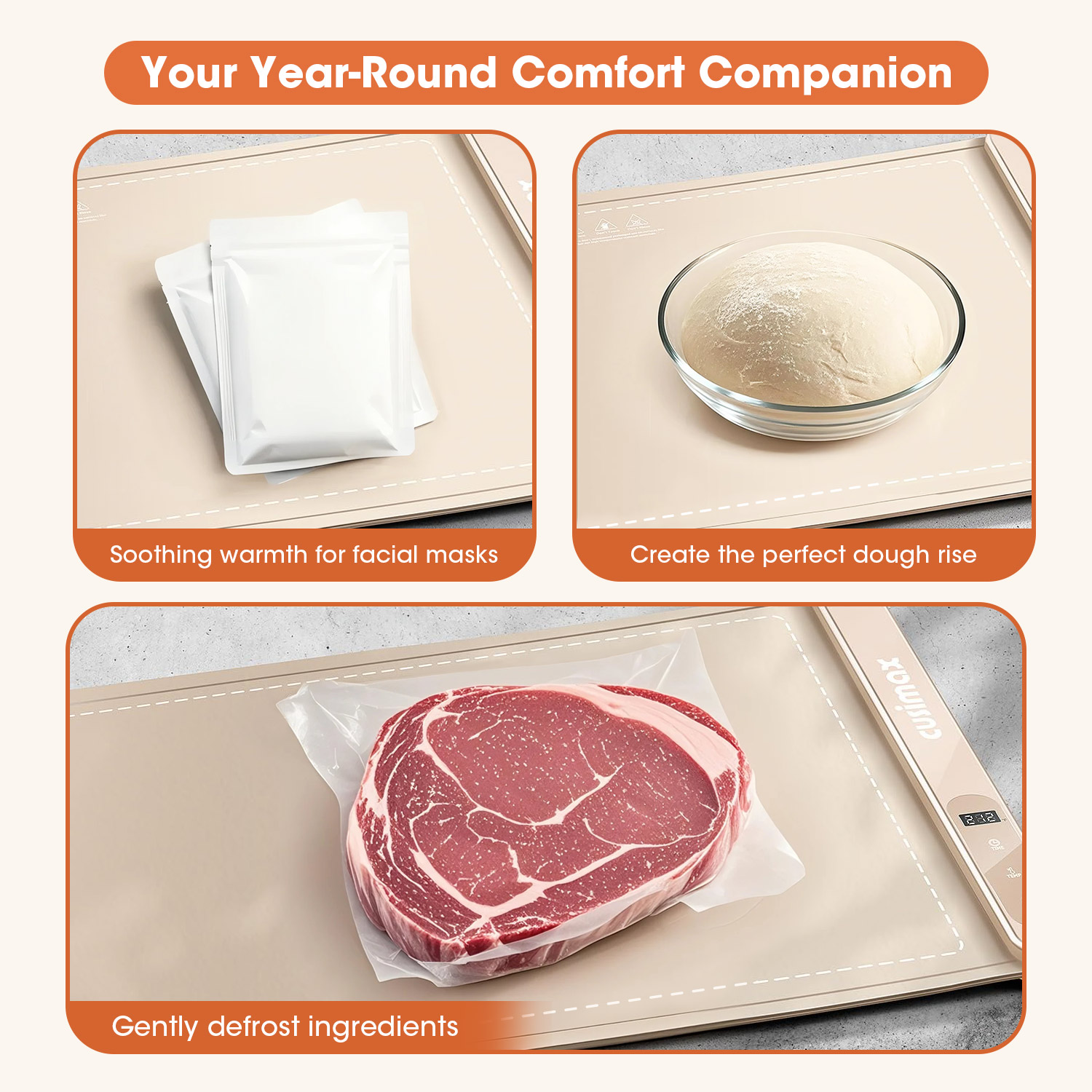 CUSIMAX 6-Temperature Foldable Electric Food Warming Mat - Auto Shut-Off, Rollable Design, Perfect for Parties, Gatherings & Everyday Use