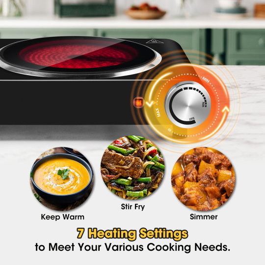 Cusimax 1800W Infrared Double Burner Electric Stove(IT)