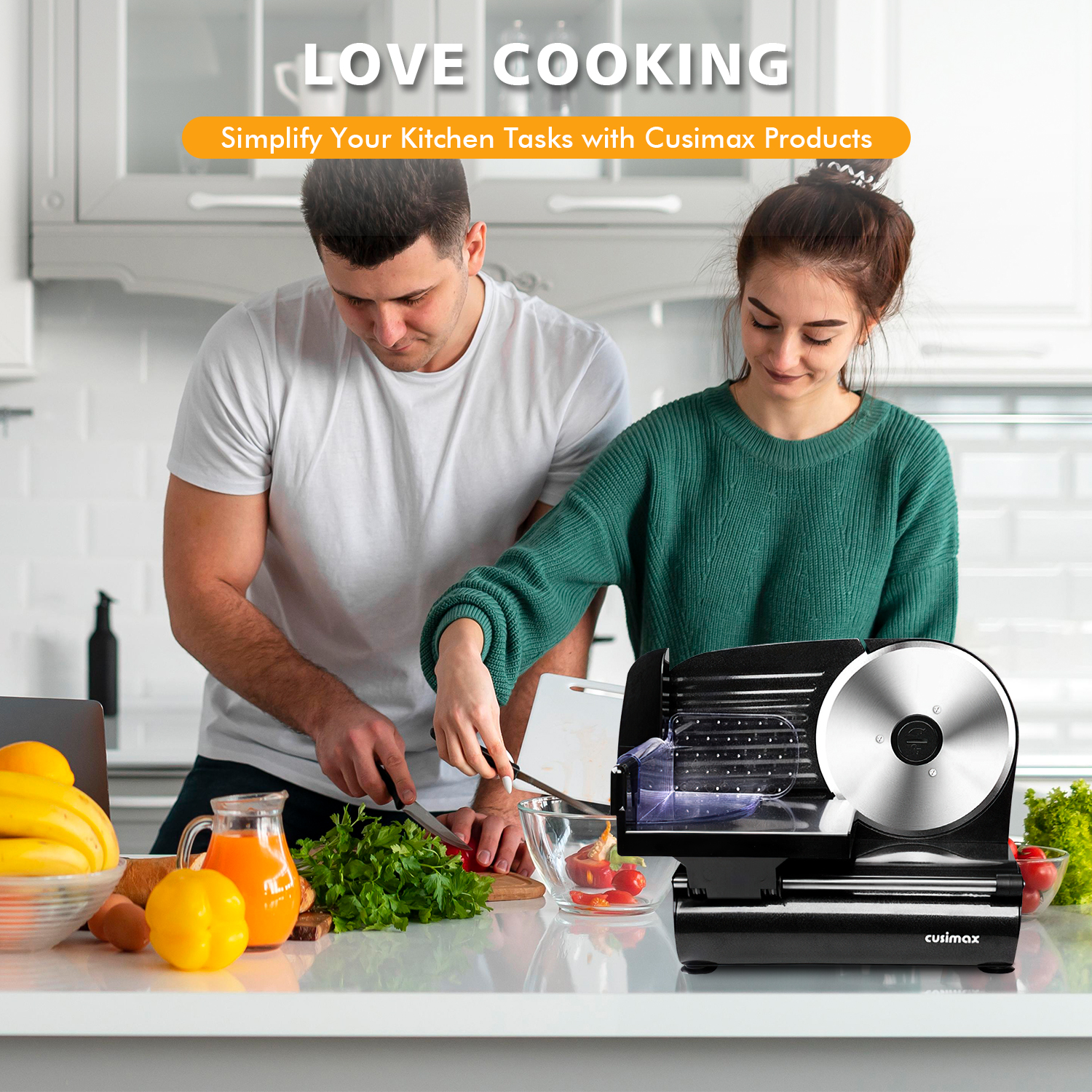 Cusimax 7.5 Inch Black Electric Deli Food Slicer(One Blade)