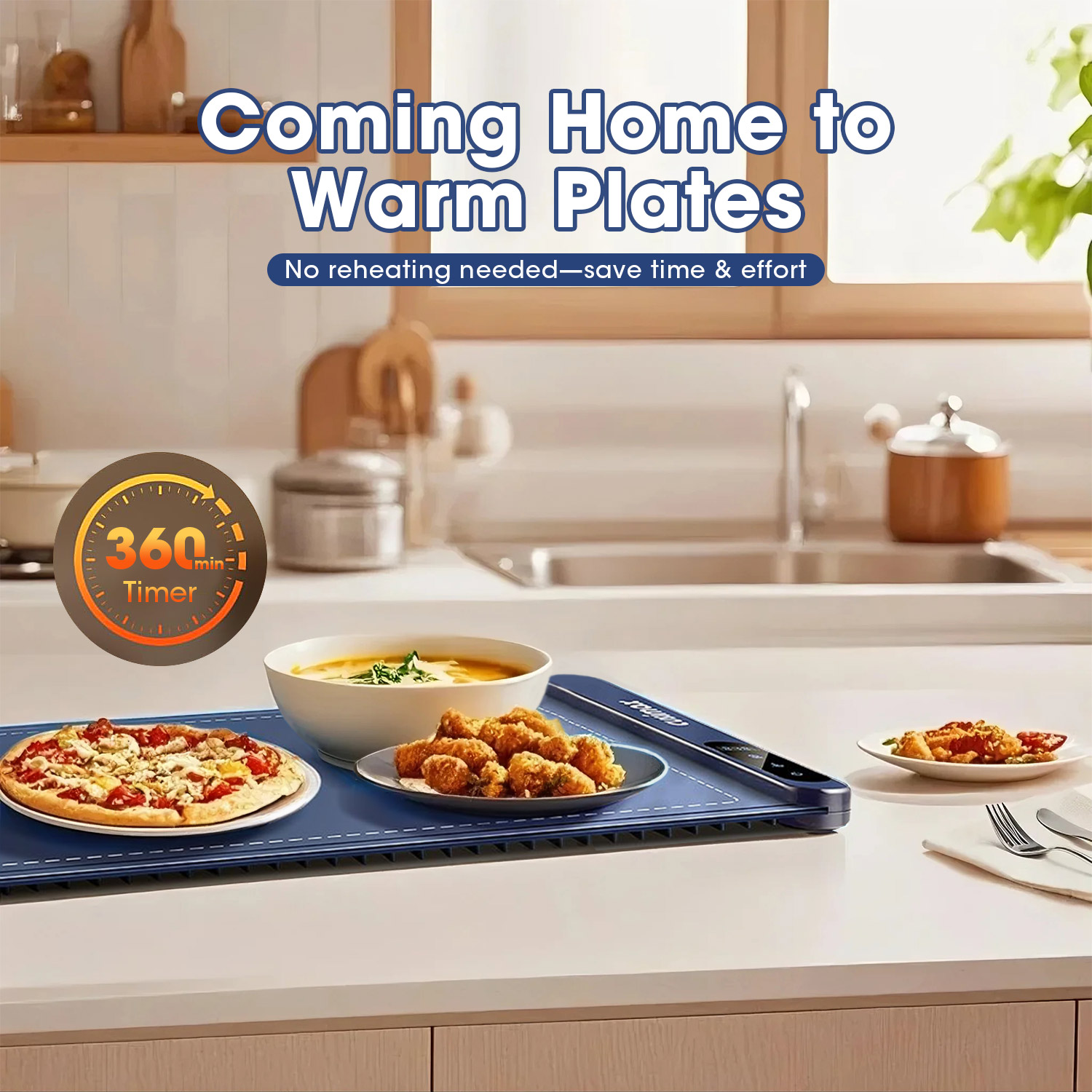 CUSIMAX 6-Temperature Foldable Electric Food Warming Mat - Auto Shut-Off, Rollable Design, Perfect for Parties, Gatherings & Everyday Use