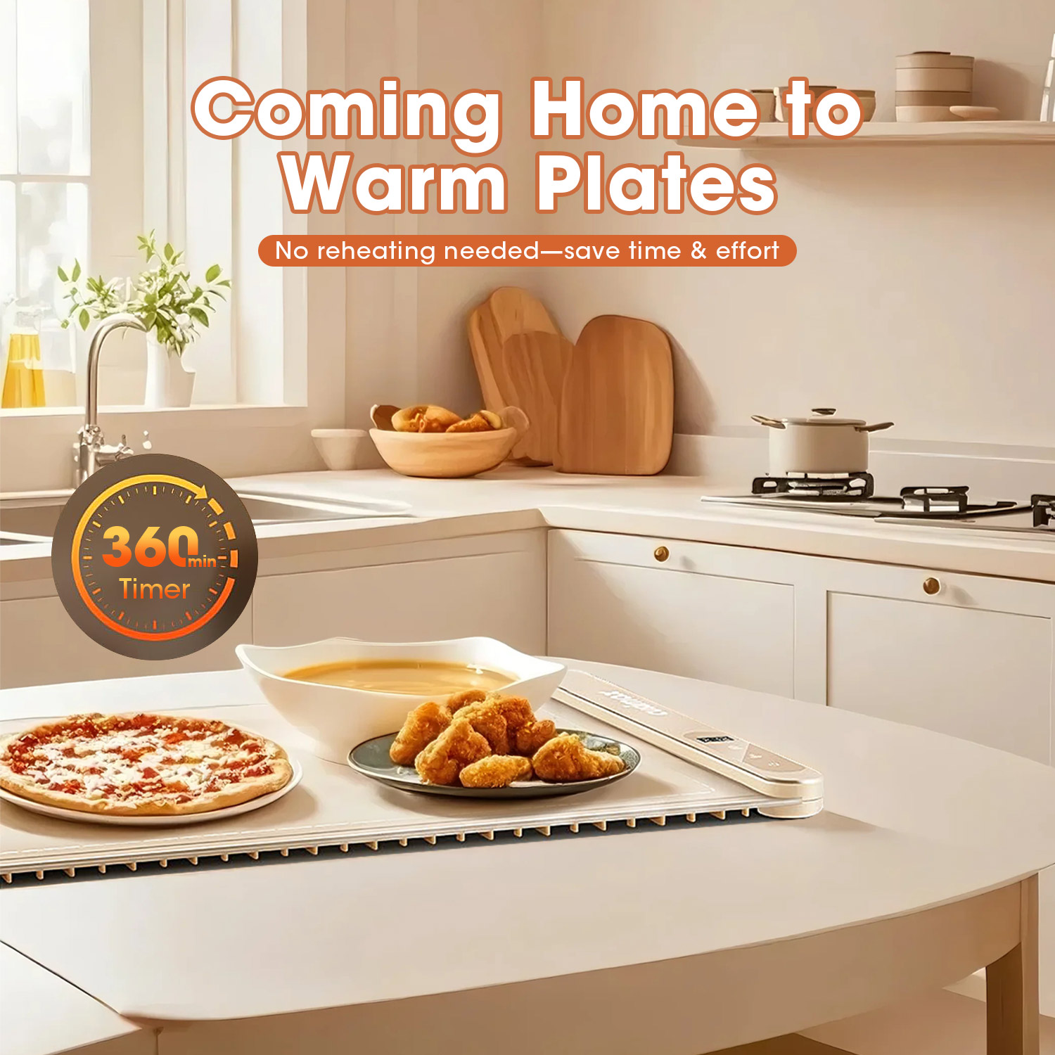 CUSIMAX 6-Temperature Foldable Electric Food Warming Mat - Auto Shut-Off, Rollable Design, Perfect for Parties, Gatherings & Everyday Use